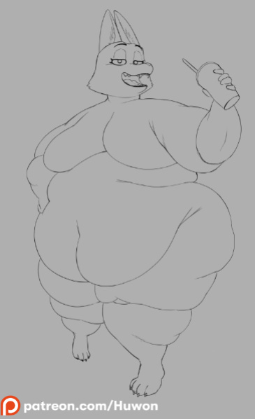 Huwons' Diane Foxington Weight Gain Sequence | Art Pack