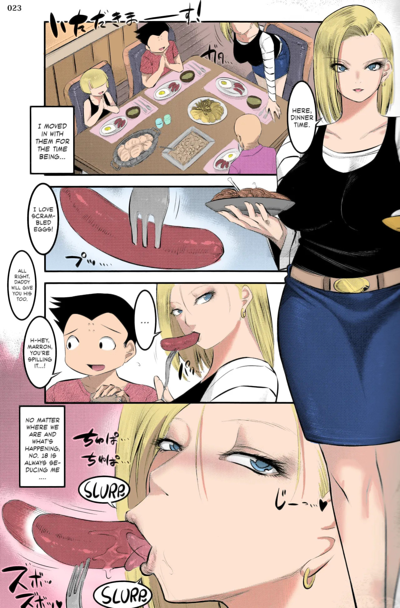 C92) [Kaientai (Shuten Douji)] 18-gou ni Mainichi Muriyari Semen Shiboritorareru Hon | A Book About Getting Your Semen Forcibly Squeezed Out By No. 18 Every Single Day (Dragon Ball Z) [English] [Decensored] [ATF] [Colorized]