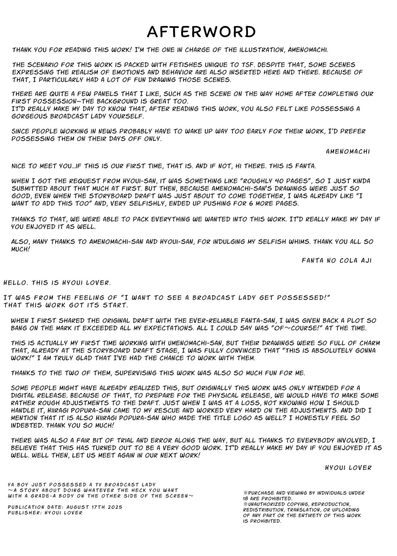 [Hyoui Lover (Ame no Machi)] Kyoku Anno no Ano Ko o Nottotta Ore ~Gamen no Mukou ni Atta Gokujou Body o Sukihoudai suru Hanashi~ [English] [EvilPony] [Digital]