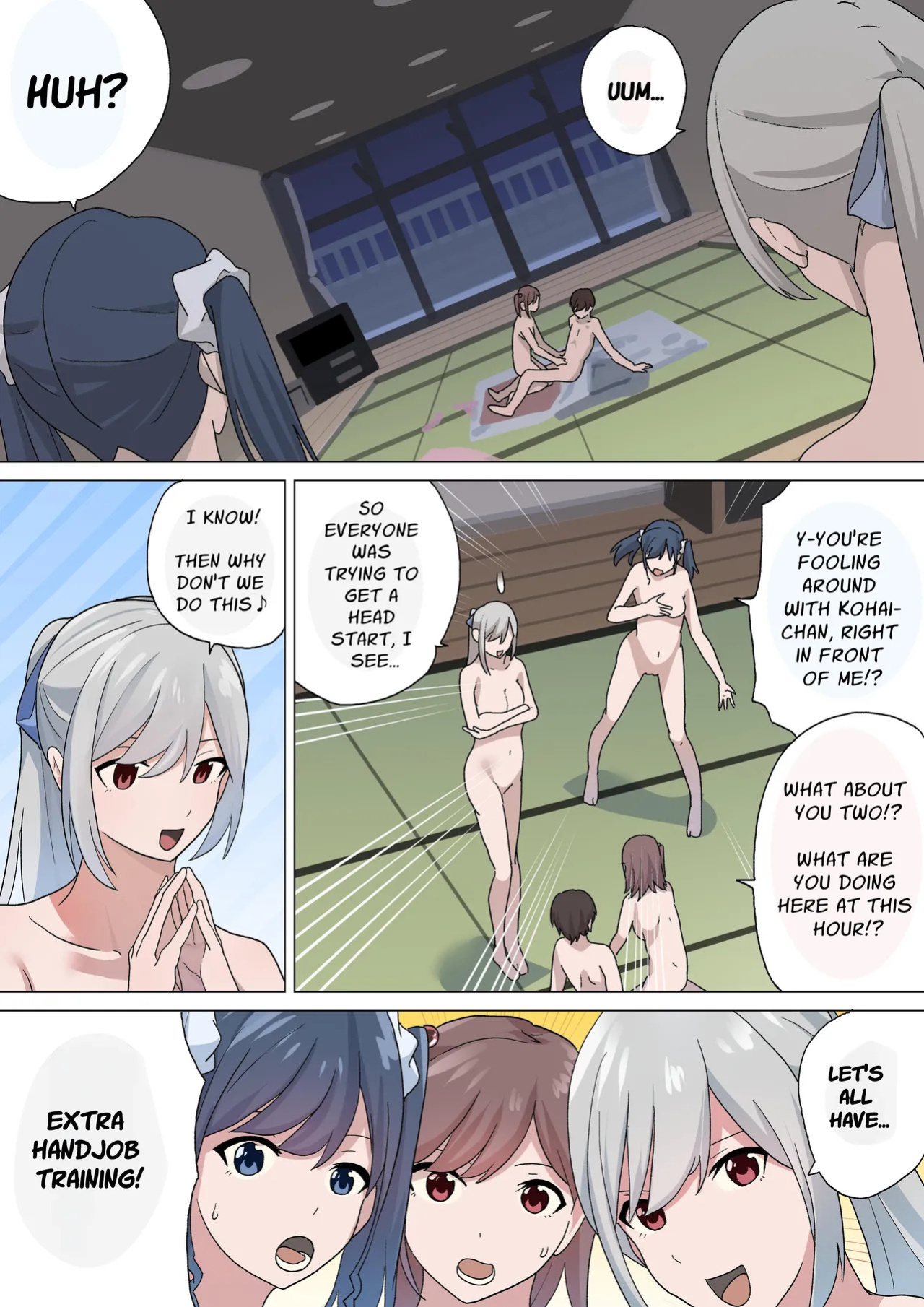 [Tou Kasokudou Jouge Undou] Dekokibu Kyouka Gasshuku | Handjob Club Training Camp [English] [Solid Rose]