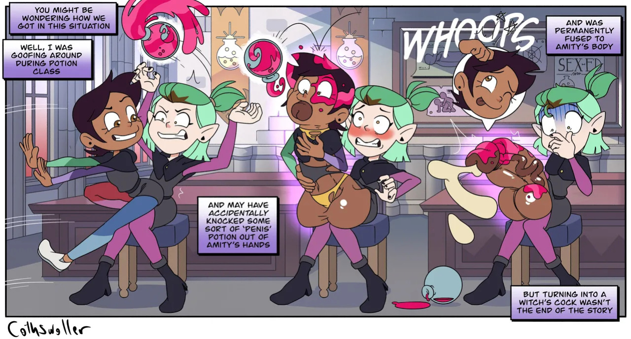 [Cothswoller] What if Luz got Permanently Turned into Amity's Cock and Balls?