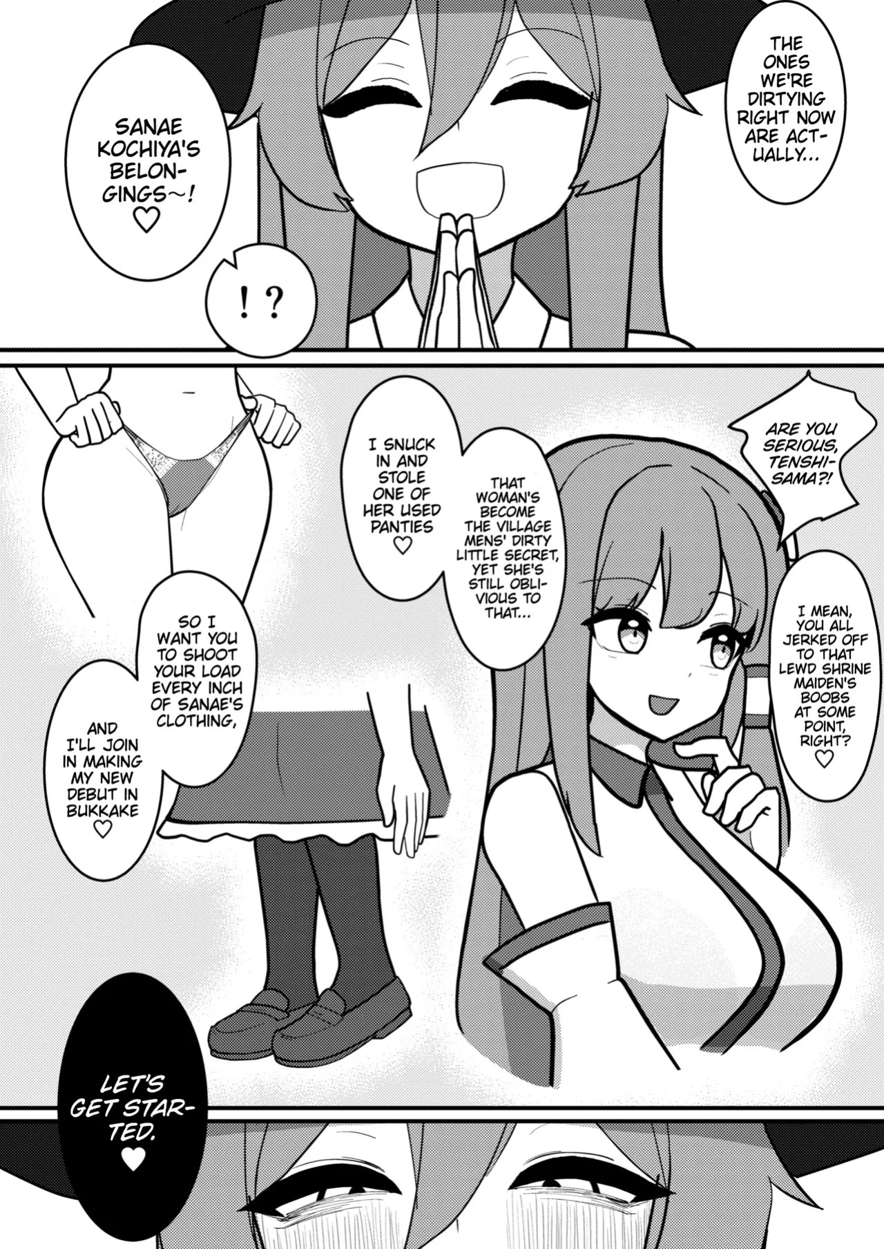 [Enumgata (Zack)] Tenshi-chan wa Semen Play ga Suki | Tenshi-chan Really Loves Semen Play (Touhou Project) [English] [Thighs] [Digital]