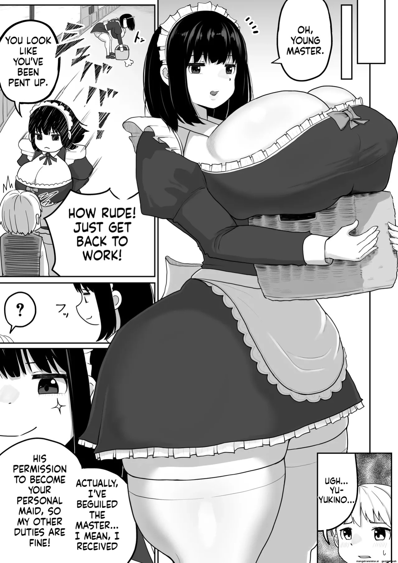 [Dareka no Circle] Bakunyuu Deka Maid ni Onabare Shitara Kuwareta. [English]