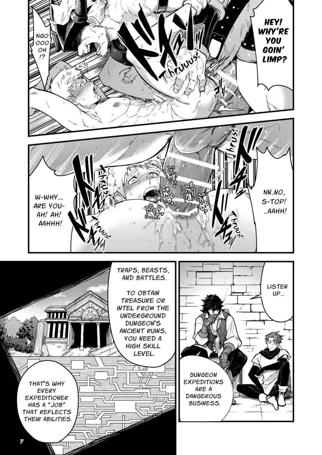 (YaroFes2025-summer-) [Seii Daishougun (ITKZ)] Ingoku no Meikyu - Job-mei 'onaho' no Shinjin Tansakusha wa Nakamatachi ni chokyo (Leveling) sarete Lv99 no Nikubenkininaru - [Digital] [English]
