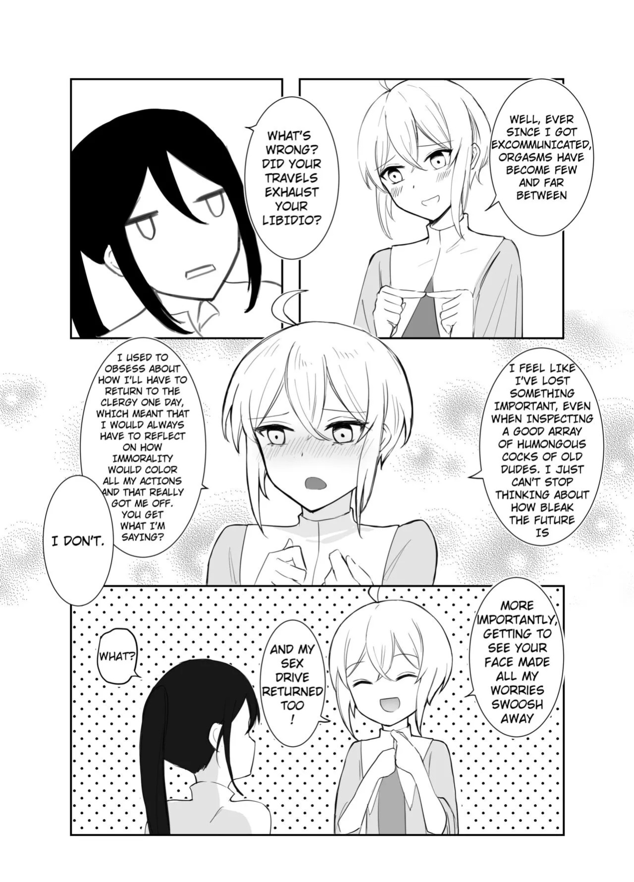 [Boukensha X no Sakaba (Boukensha C)] Maou Toubatsu Shippai Heroine Gisei Normal End de Utsu ni Natta Koutensei Futanari Kenshi to Otokonoko Shinkan no Hanashi | Crestfallen Futanari x Femboy Priest: Prepare to Cum Edition [English] [Decensored]