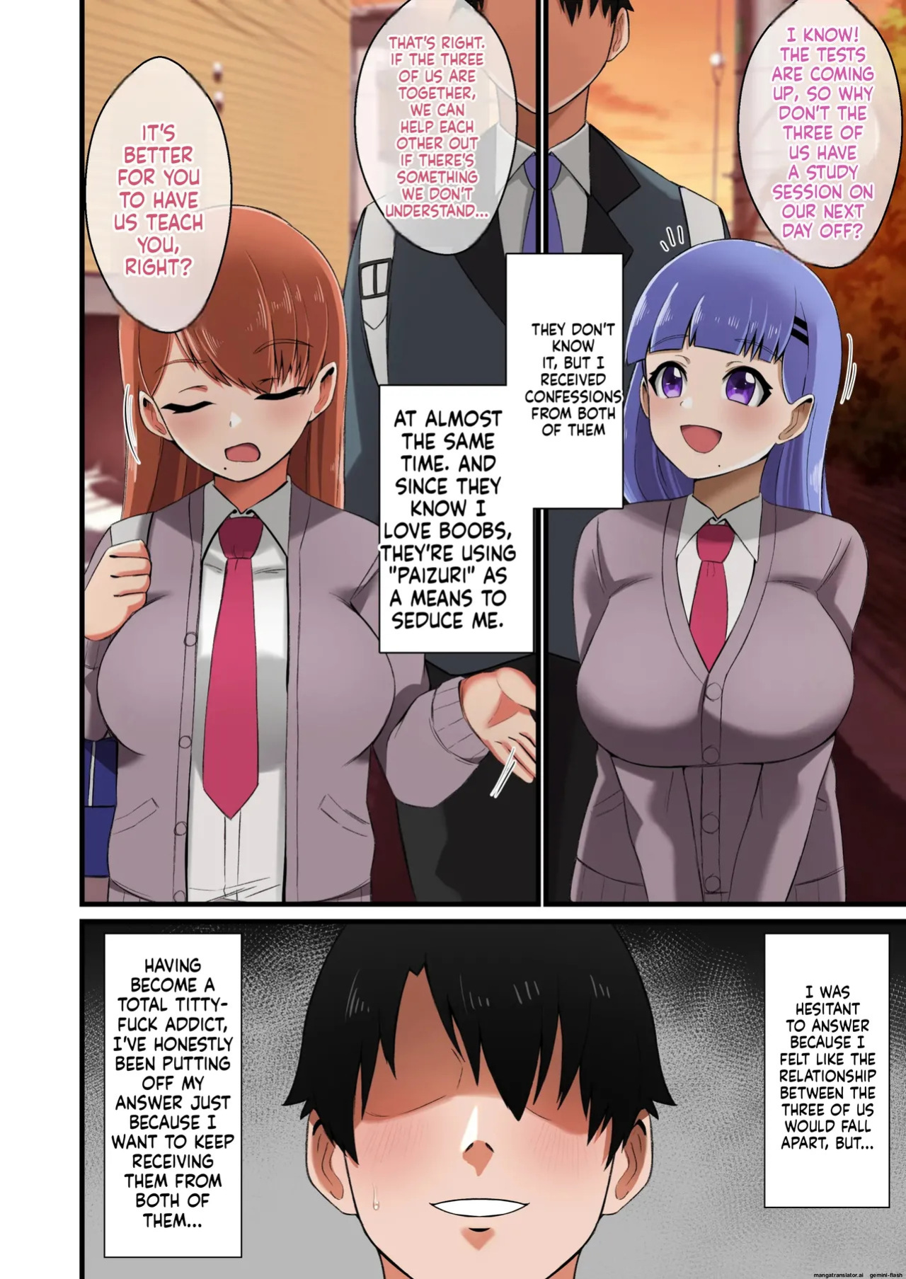 Futago Shimai Kara Kokuhaku Saretakedo Kimerarenaikara Paizuri de Erabu Koto ni Shita Hanashi