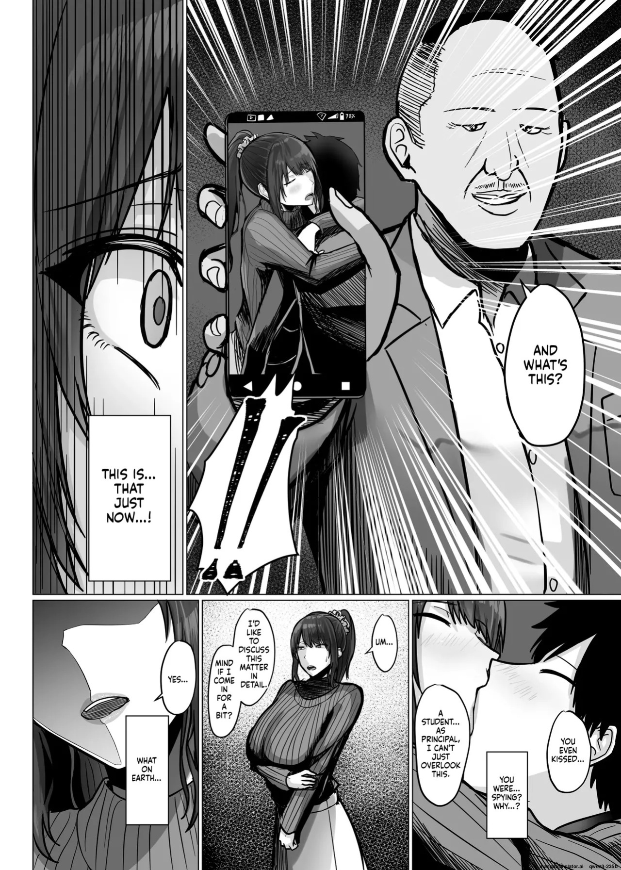 The story of how a busty, older teacher girlfriend gets seduced and cheated on by the principal with a huge penis.