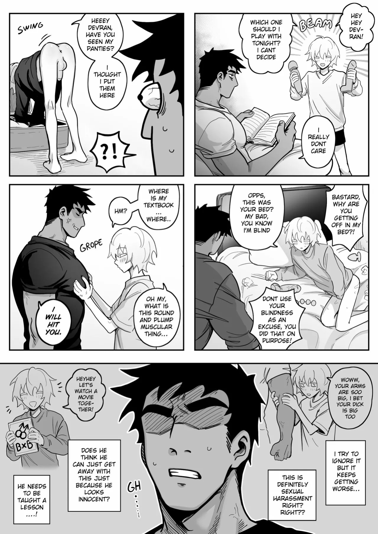 [Schweinchen31] Dosukebena Roommate o Wakara Seru Hanashi | Teaching My Perverted Roommate a Lesson [English]