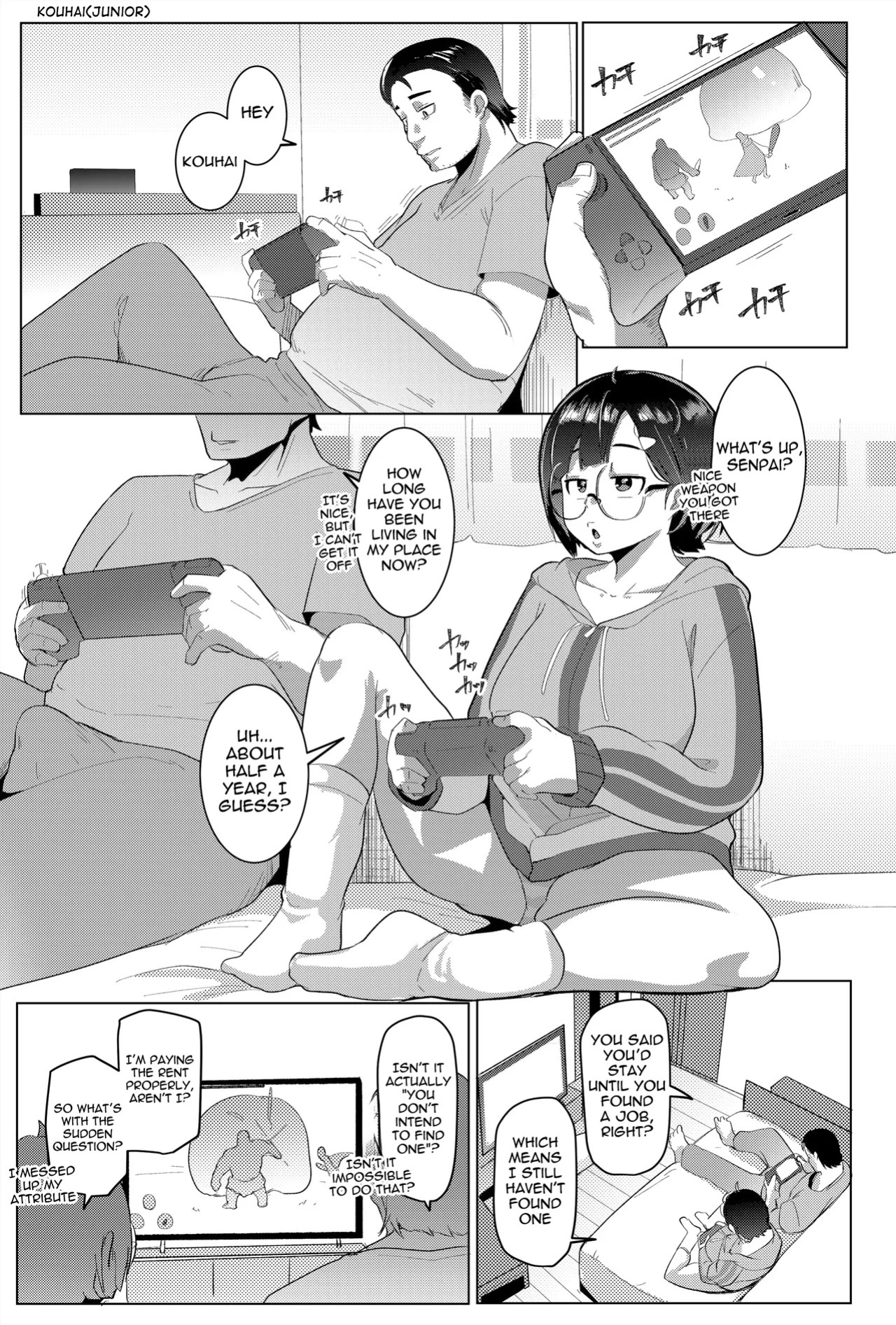 [Hitsuji Kikaku (Muneshiro)] Kouhai in the Home [English] [meganekun_tl] [Digital]