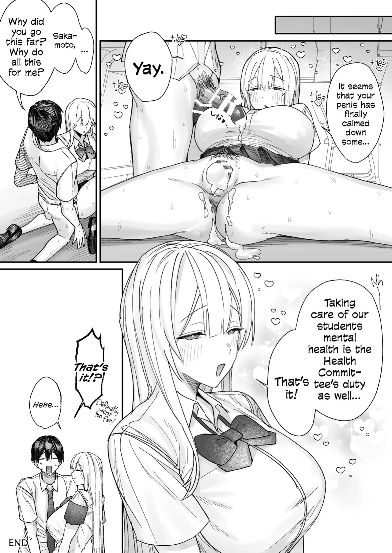 [Getsumatsu (Shuumatsu)] Seiso-kei Hoken Iin wa Ijou ni Yasashii | That Playful Health Committee Member Is Weirdly Kind [English] [Cookie Cruncher]