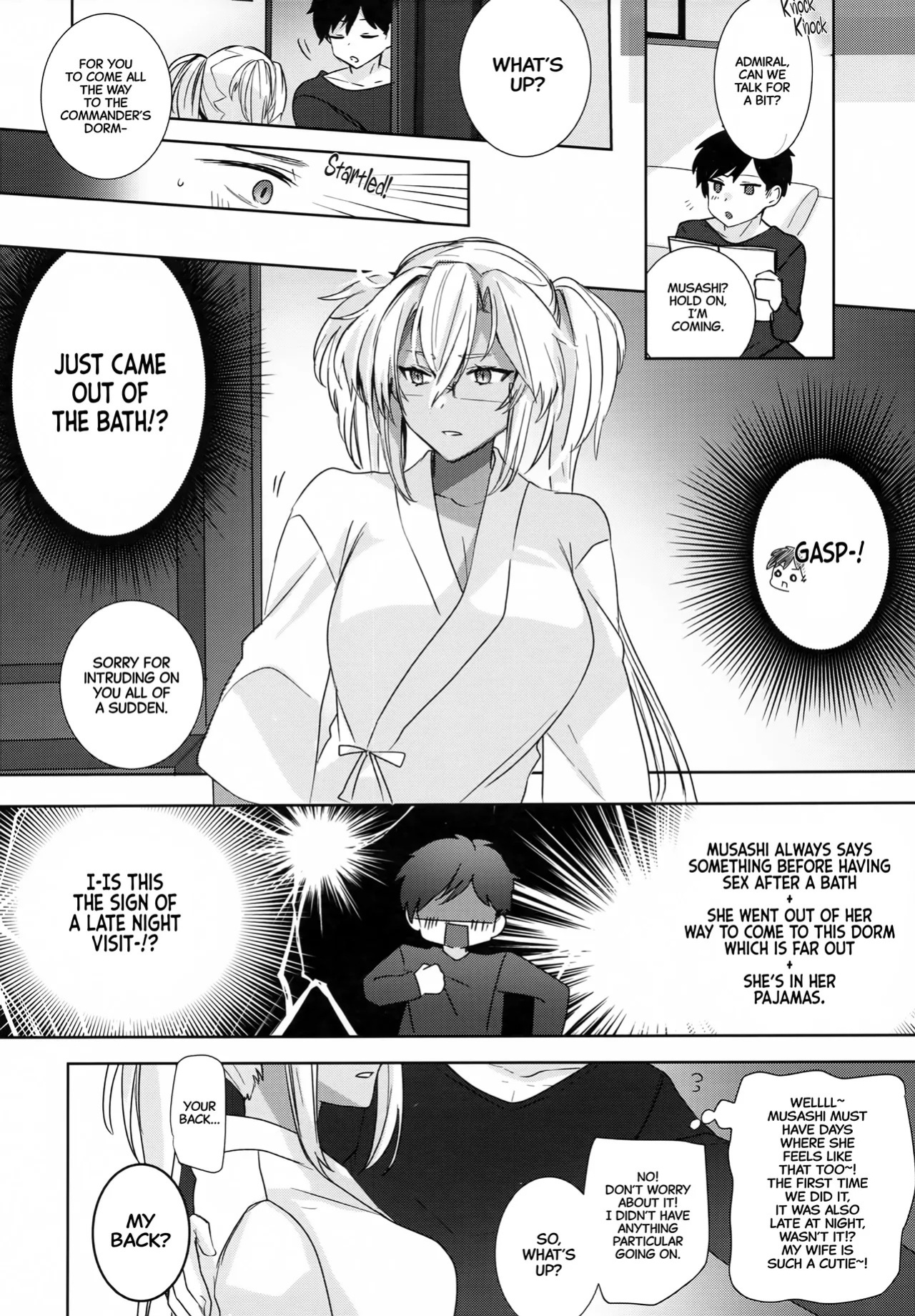 (Gunreibu Shuho Goudou Enshuu Reiwa Sannen Touki) [Marosaan (Yunamaro)] Musashi-san no Yoru Jijou Hisho-kan no Sajikagen-hen | Musashi's Nightly Affairs: The Secretary Ship's Determination -(Kantai Collection -KanColle-) [English] [CarlJPTL]