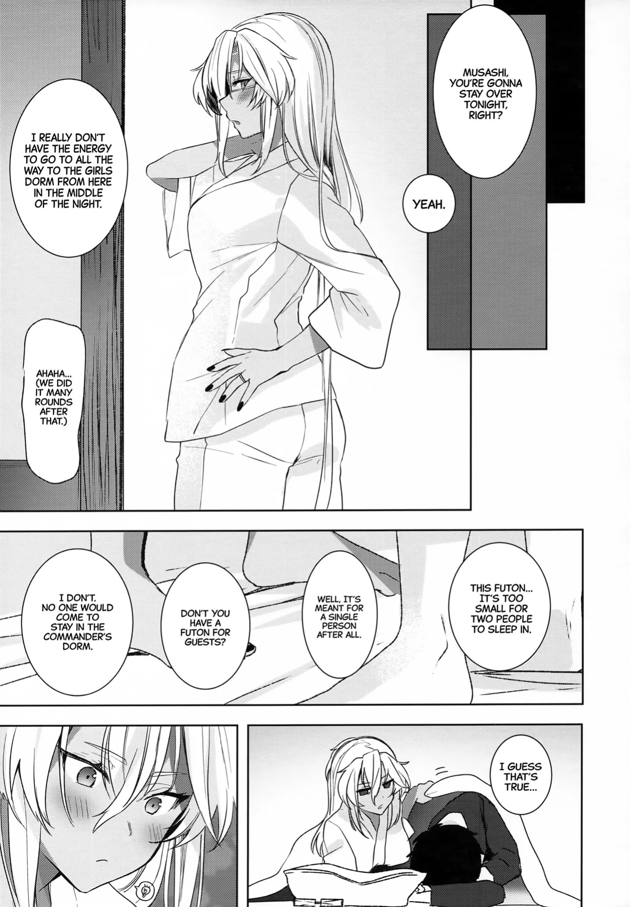 (Gunreibu Shuho Goudou Enshuu Reiwa Sannen Touki) [Marosaan (Yunamaro)] Musashi-san no Yoru Jijou Hisho-kan no Sajikagen-hen | Musashi's Nightly Affairs: The Secretary Ship's Determination -(Kantai Collection -KanColle-) [English] [CarlJPTL]