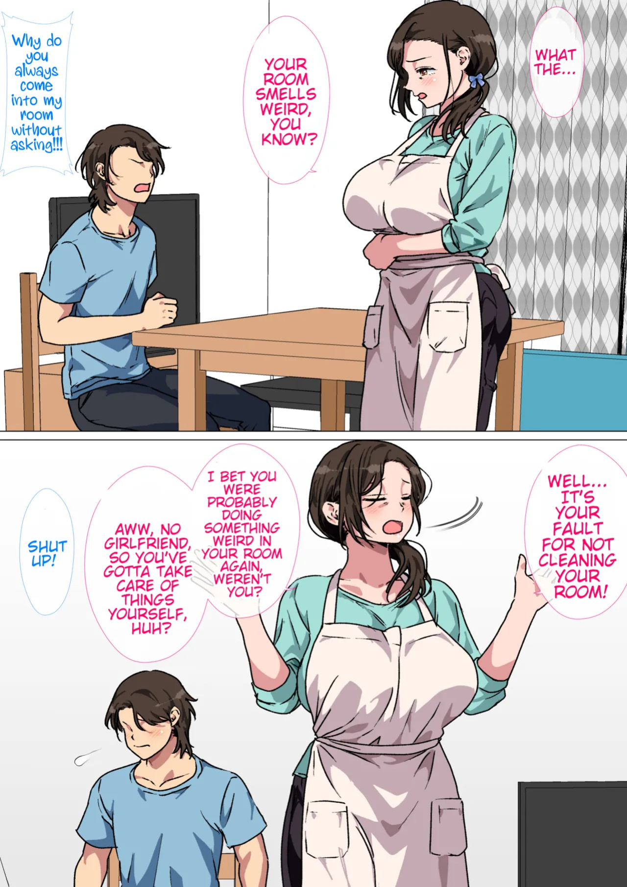 [Circle Spice] Haha ga Ecchi na Chouhatsu Shite Kita node Gaman Dekizu ni Hangeki Shimashita. | My mom started teasing me in a sexy way, so I couldn't help but fight back. [English] [WaterKujo]