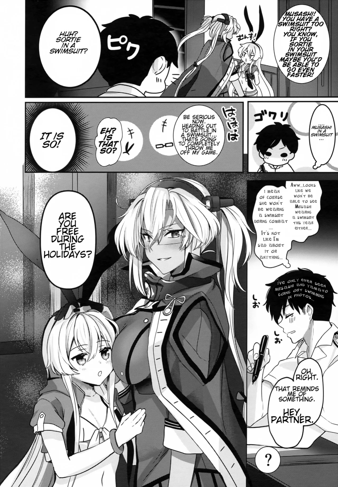 (C99) [Marosaan (Yunamaro)] Musashi-san no Yoru Jijou Yoi no Umi to Himegoto Hen | Musashi-san's Night Time Proclivities: The Secret of The Twilight Sea (Kantai Collection -KanColle-) [English] [CT Scans]