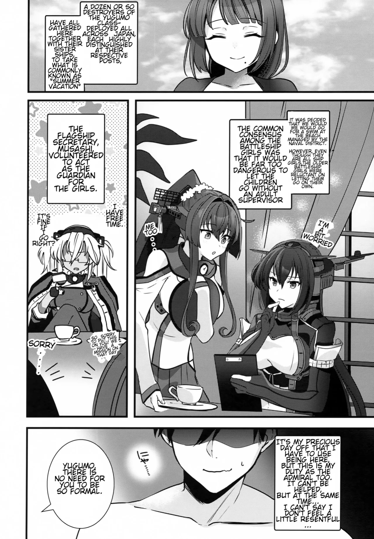 (C99) [Marosaan (Yunamaro)] Musashi-san no Yoru Jijou Yoi no Umi to Himegoto Hen | Musashi-san's Night Time Proclivities: The Secret of The Twilight Sea (Kantai Collection -KanColle-) [English] [CT Scans]