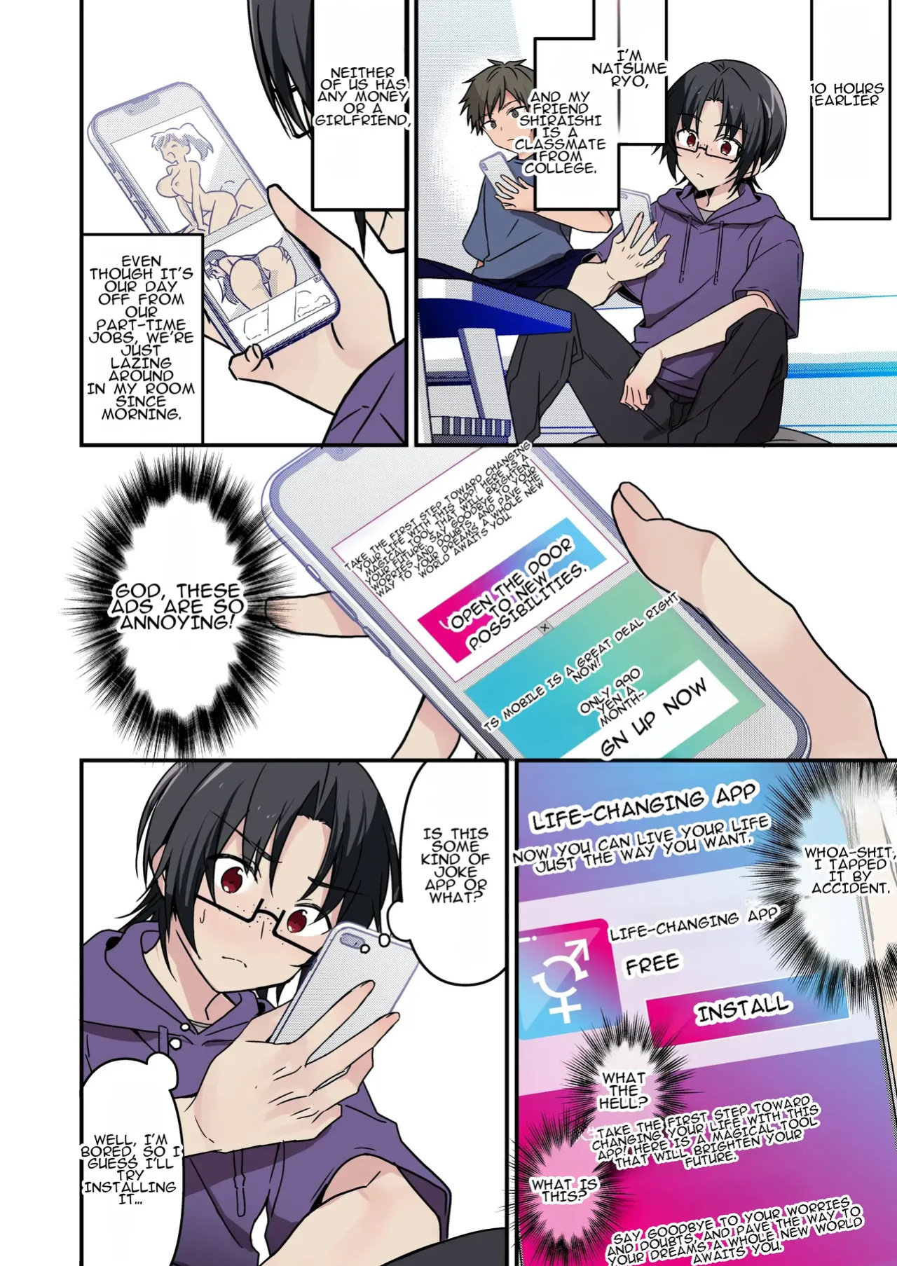 [TSF no F (NOMU)] Jinsei Kaihen Appli de Barairo no Hibi? ~Jibun o Ukkari Dosukebe Bishoujo ni~ | Rosy Days with a Life-Altering App? ~Accidentally Turning Myself (♂) into a Super Lewd Beauty (♀)~