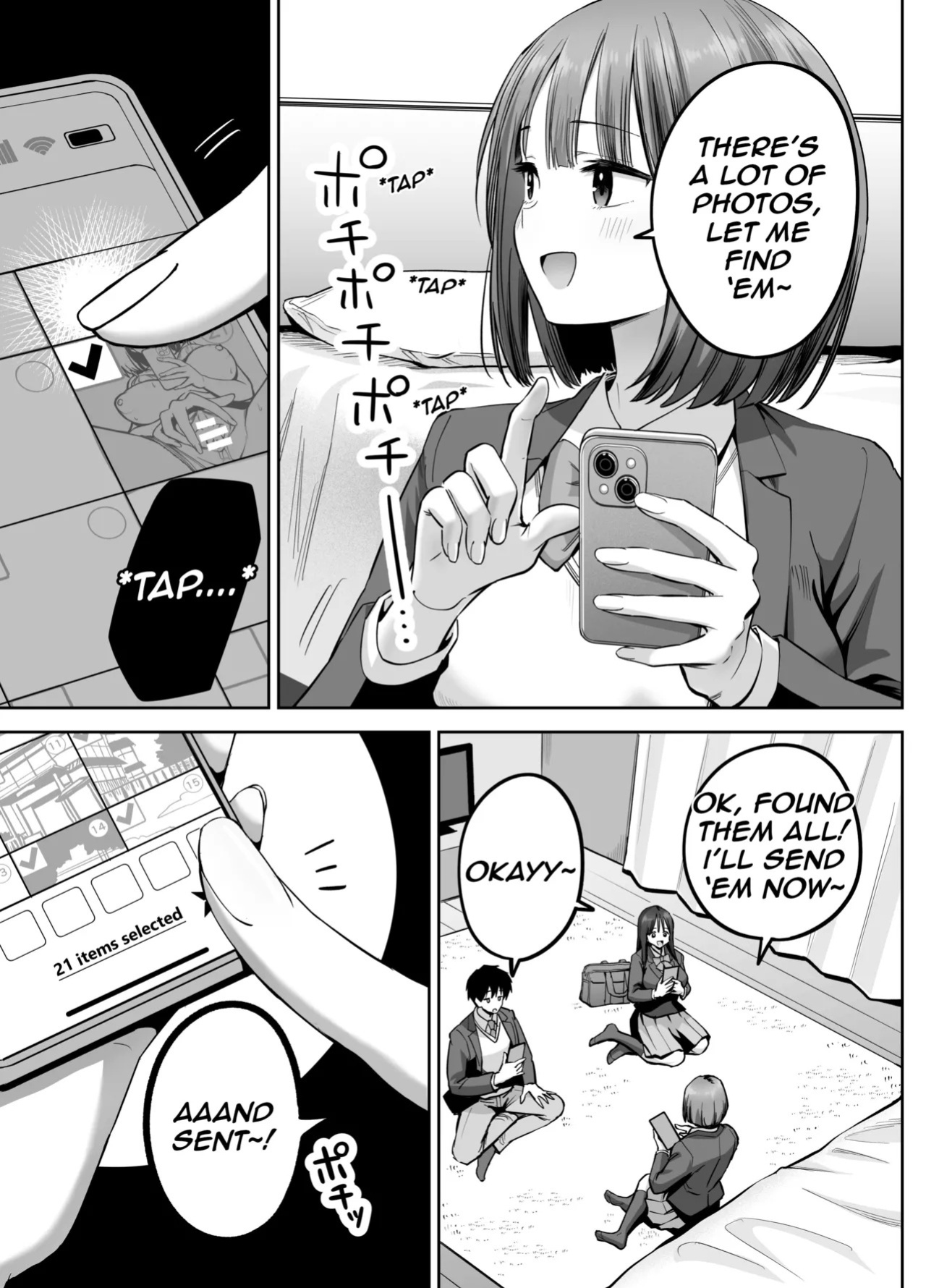 [Honshiro Nikori] Ura Aka Joshi no Jidori Ero Gosoushin | A Girl with a Secret-Account Accidentally Sends a Lewd Selfie [English] [Digital]