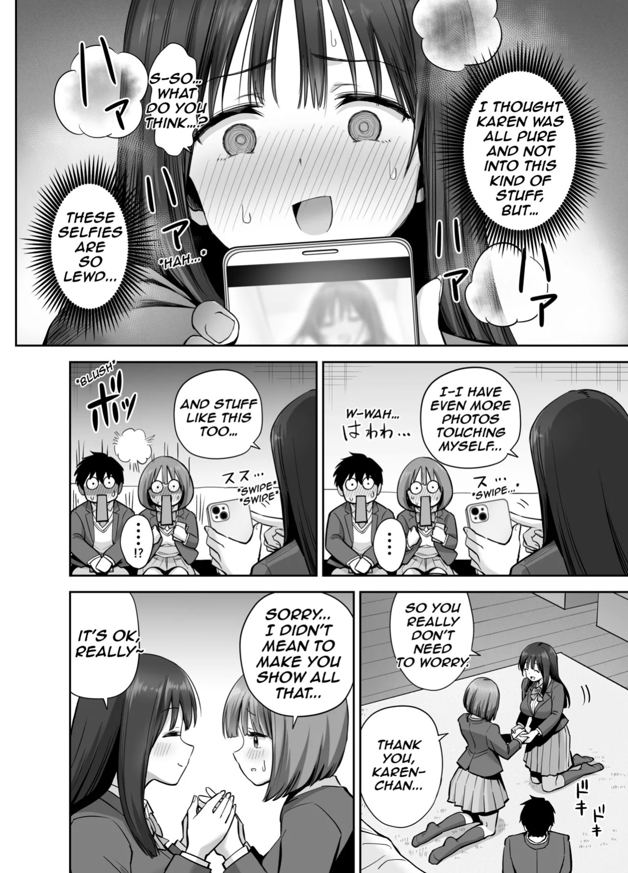 [Honshiro Nikori] Ura Aka Joshi no Jidori Ero Gosoushin | A Girl with a Secret-Account Accidentally Sends a Lewd Selfie [English] [Digital]