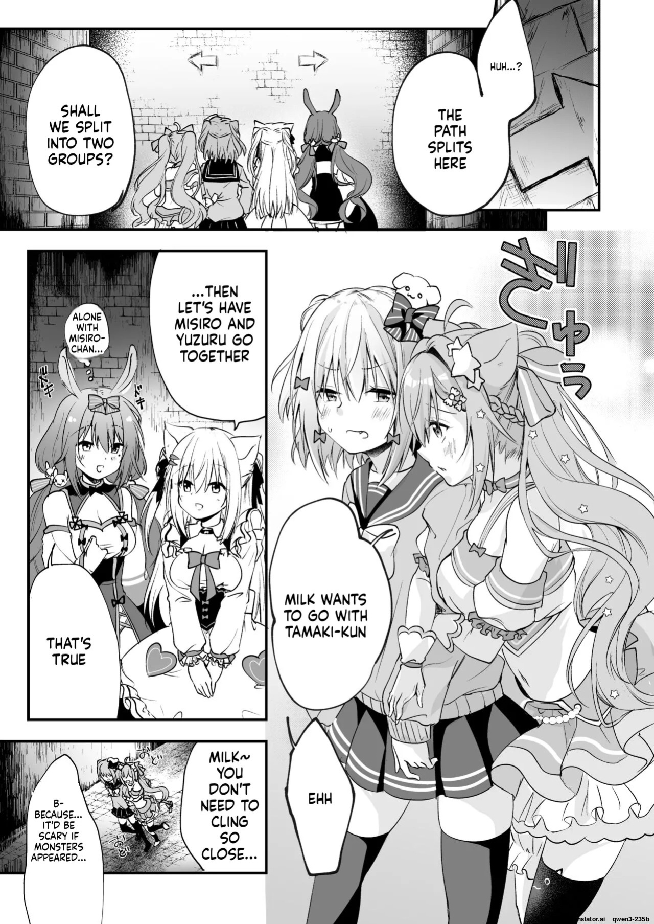 [Mousou Aria (Rurimaru)] NPro Ero Trap Dungeon (Shirayuki Mishiro, Enomiya Milk, Himesaki Yuzuru) [Digital] (SCANMTL)