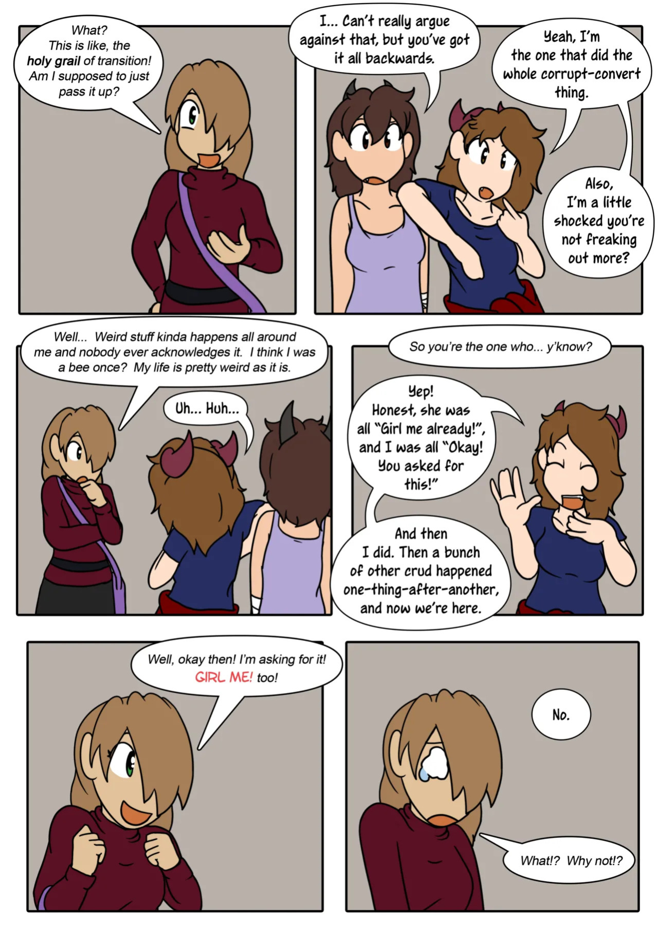 [LariUmbreon] Girl Me! How I Got Turned Into a Girl by a Desperate Succubus! (In Progress)