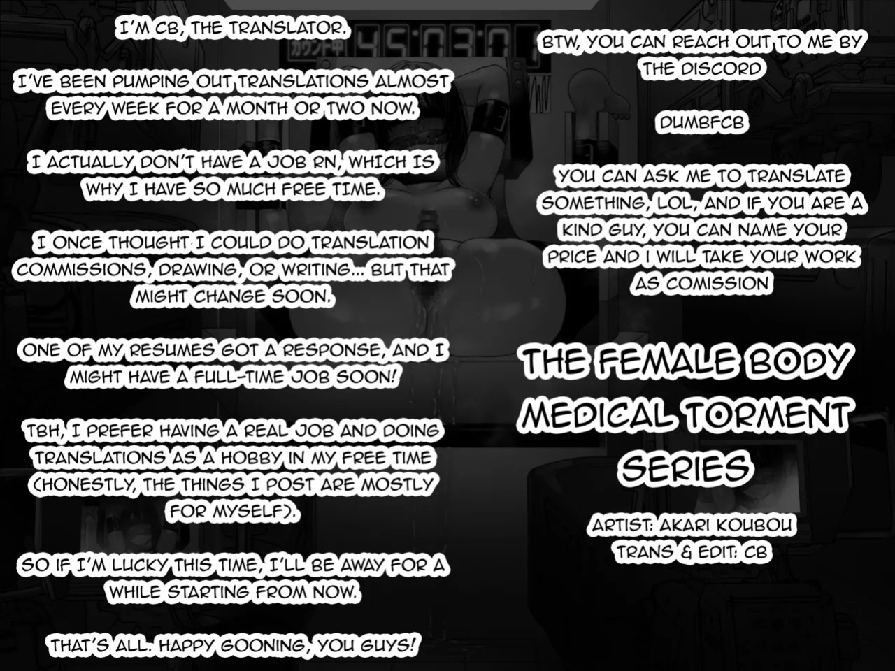 [akari koubou] THE FEMALE BODY MEDICAL TORMENT SERIES [English + Single page edit]