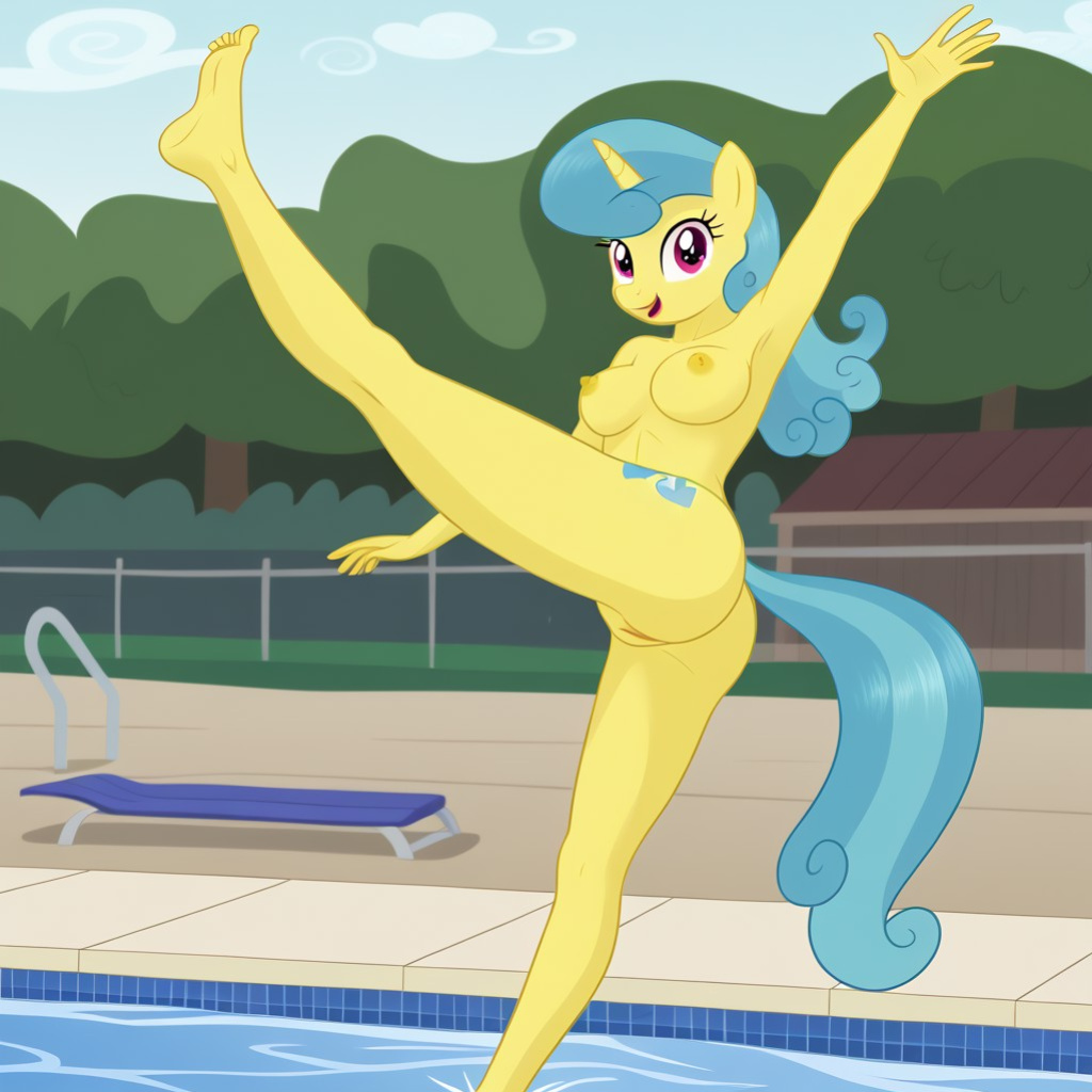 Anthro My Little Pony XXX Part 13-AI Generated(Pool Diving Edition)