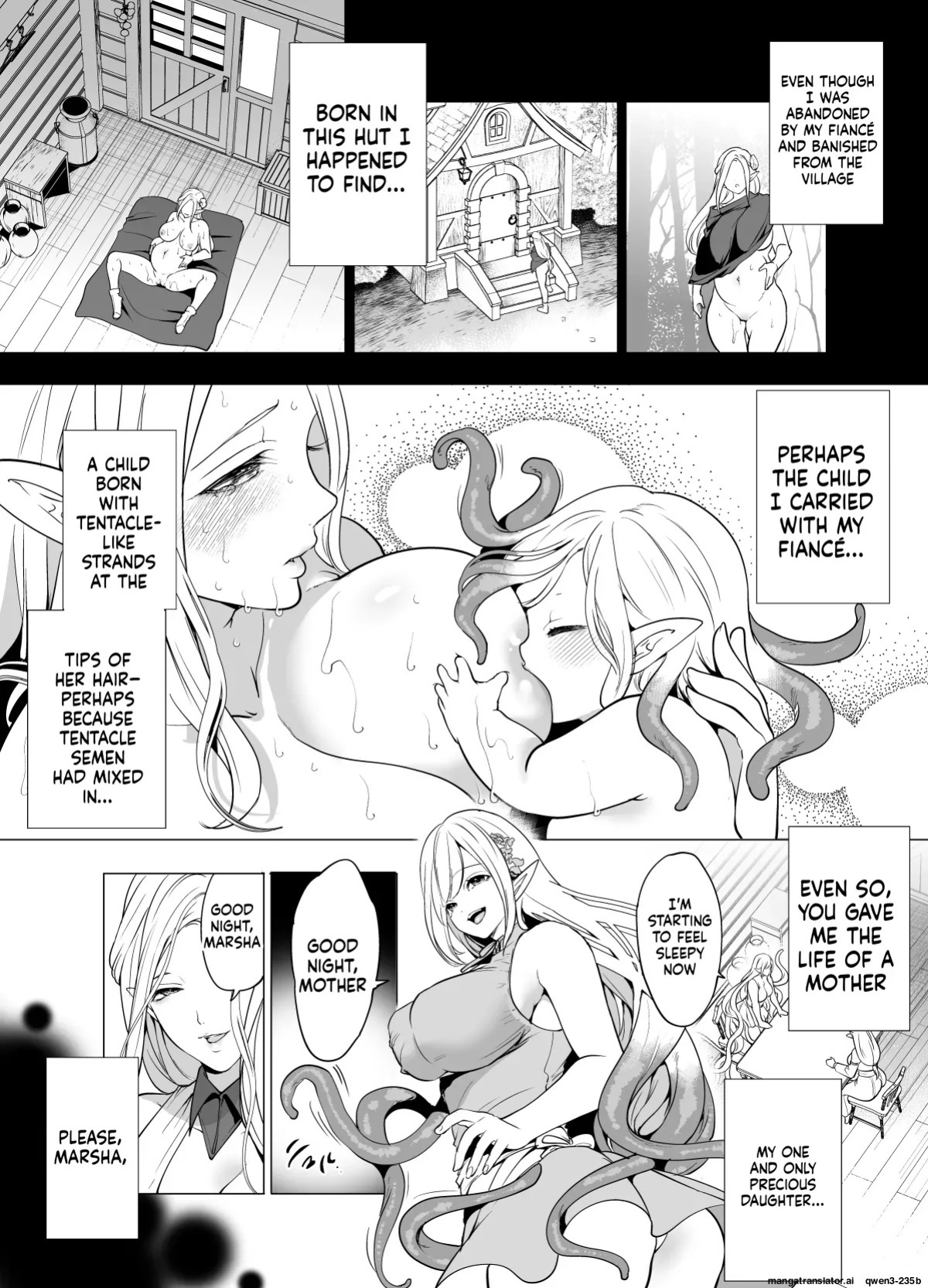 [Miyahara Ayumu] Shokushu to Kankaku Kyouyuu shite Hara nda Elf Oyako no Junan (SCANMTL)