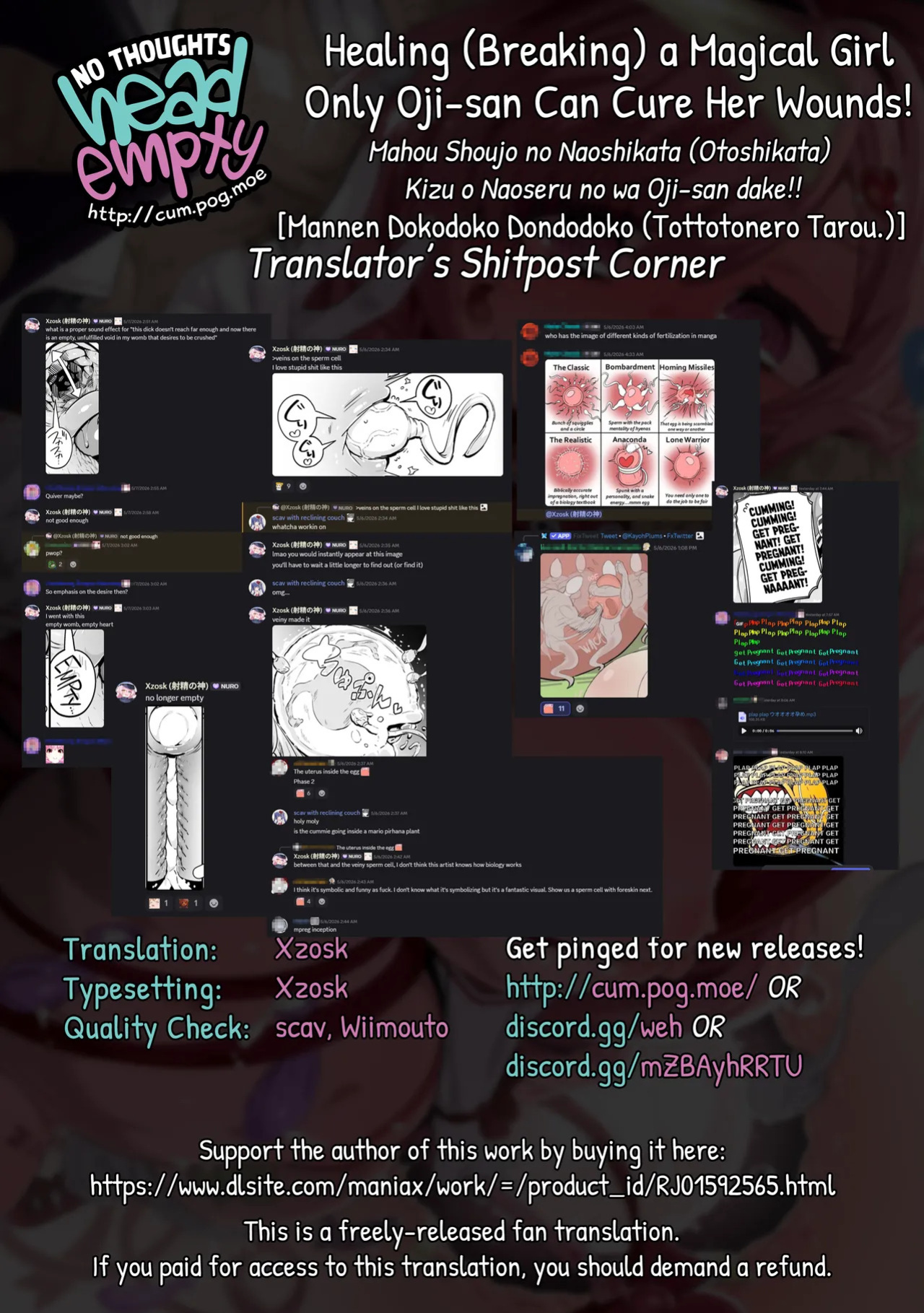 [Mannen Dokodoko Dondodoko (Tottotonero Tarou.)] Mahou Shoujo no Naoshikata (Otoshikata) Kizu o Naoseru no wa Oji-san dake!! | Healing (Breaking) a Magical Girl - Only Oji-san Can Cure Her Wounds! [English] [Xzosk]