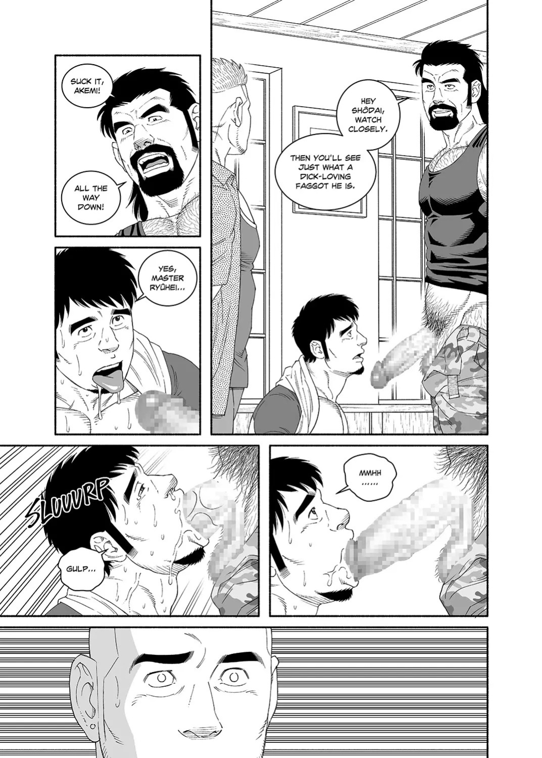 [Tagame Gengoroh] COCKSUCKER I Got Turned into My Best Friend’s Father’s Bitch (Part 1-3) [Eng]