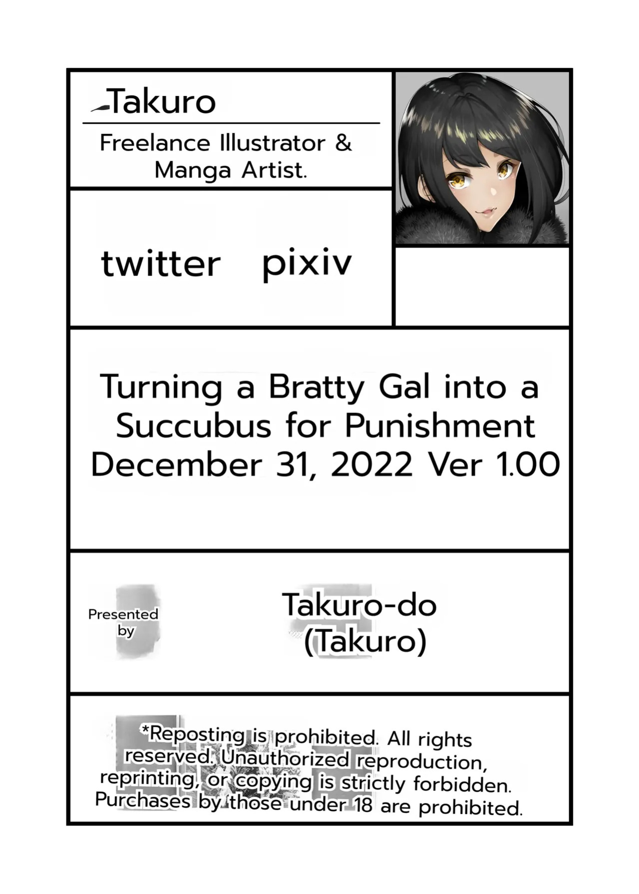 [Takurowo-dou (Takurowo)] Namaiki Gal o Succubus ni Shite Oshioki Shitatta Ken [English]