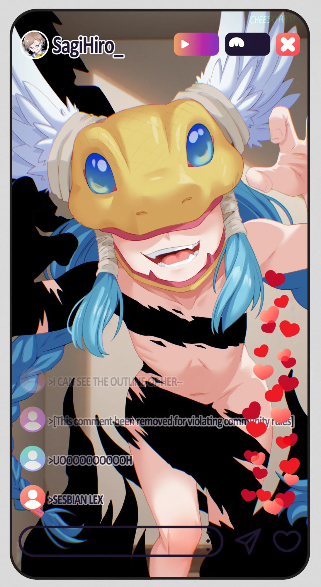[CheesoArt] Minnie's first stream ever!!!!!!!!!!!11!!!!!! (Digimon)