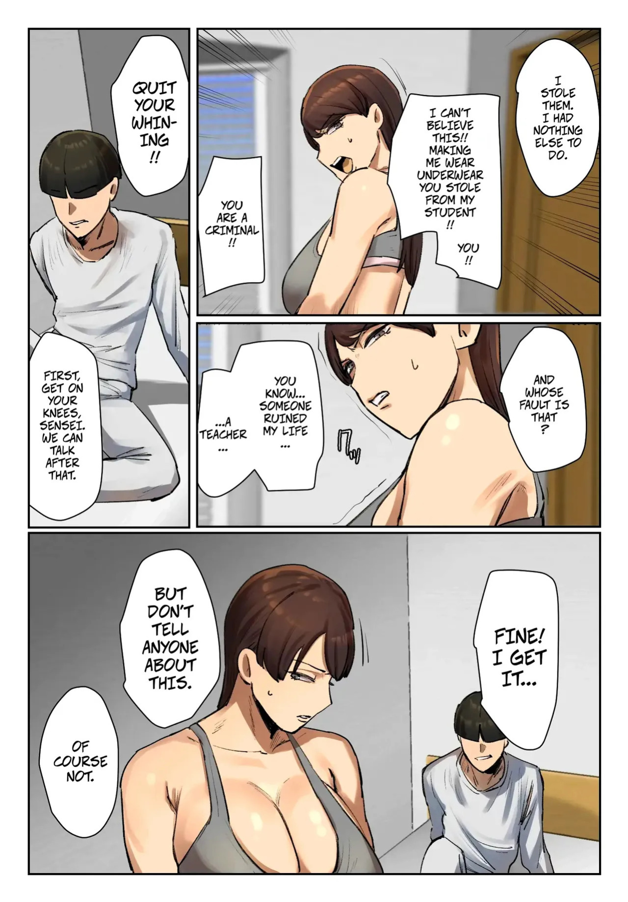 [Chotto B-sen] Strip Down To Your Underwear and Appologize To Your Student -- Seito no Shitagi o Tsukete Shazai Shiro [Full Color-ban]