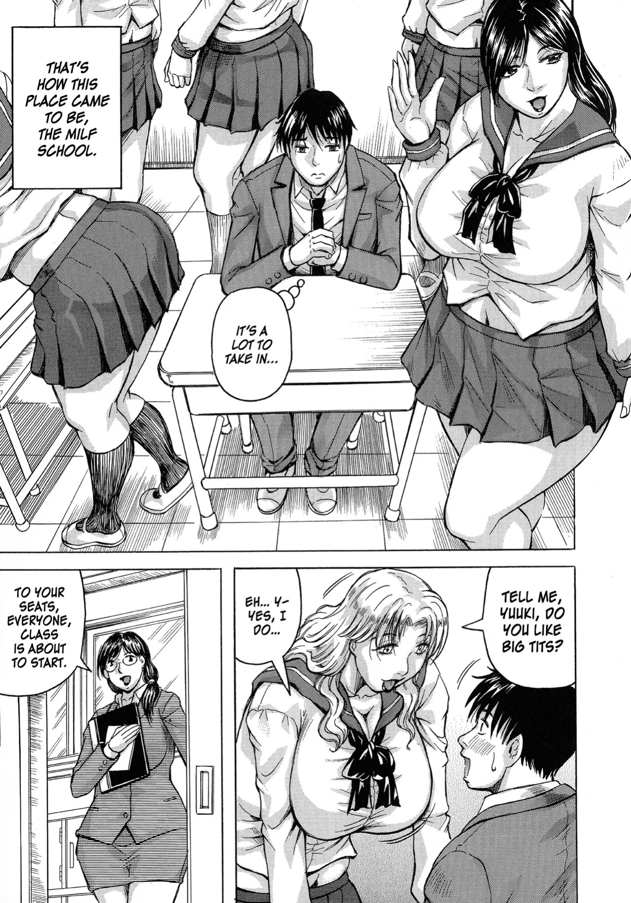 [Jamming] Jukujo Gakuen ~ Classmate wa Zen'in Jukujo ~ Okiniiri Touroku | Milf School ~All My Classmates Are Mature Women~ (Ch.1) [English] [Kinsei Translations]