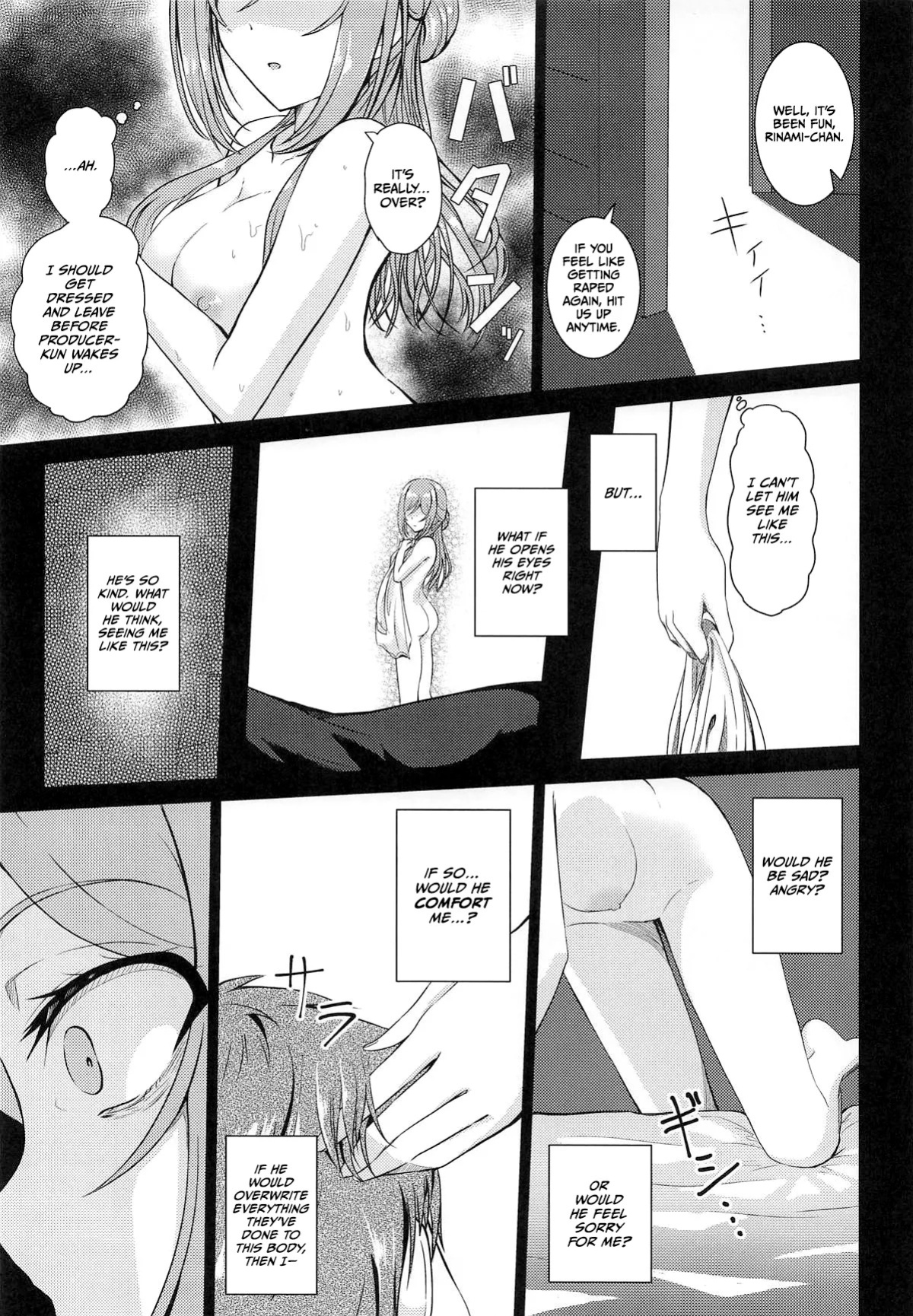 (GAKUEN STAR FESTIV@L) [Toumeiryuu no Margaret (Momoisaki Hayato)] Himesaki Rinami Yuukai Ryoujoku After (Gakuen IDOLM@STER) [English] [CulturedCommissions]