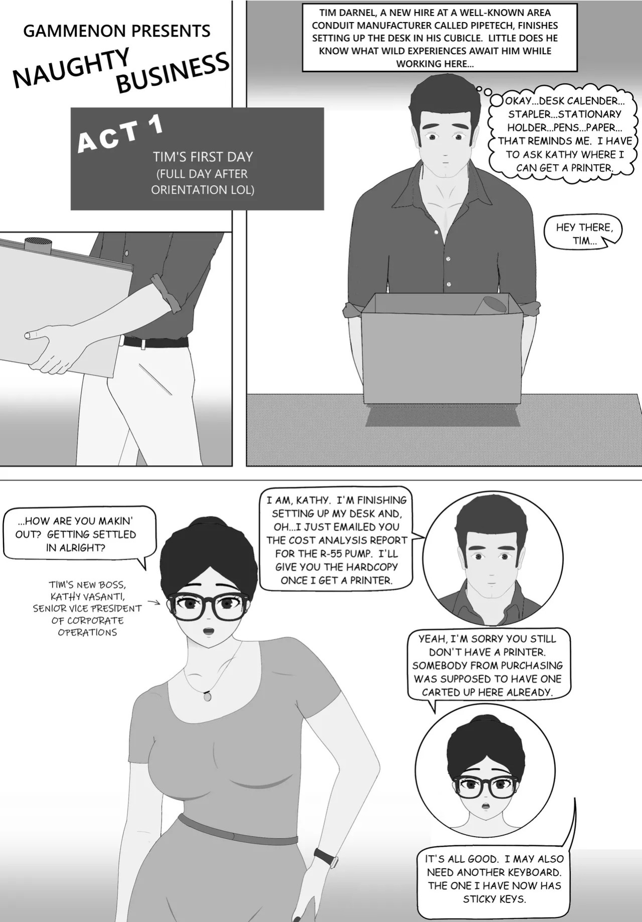 Naughty Business, Chapter 1 "Tim's First Day"
