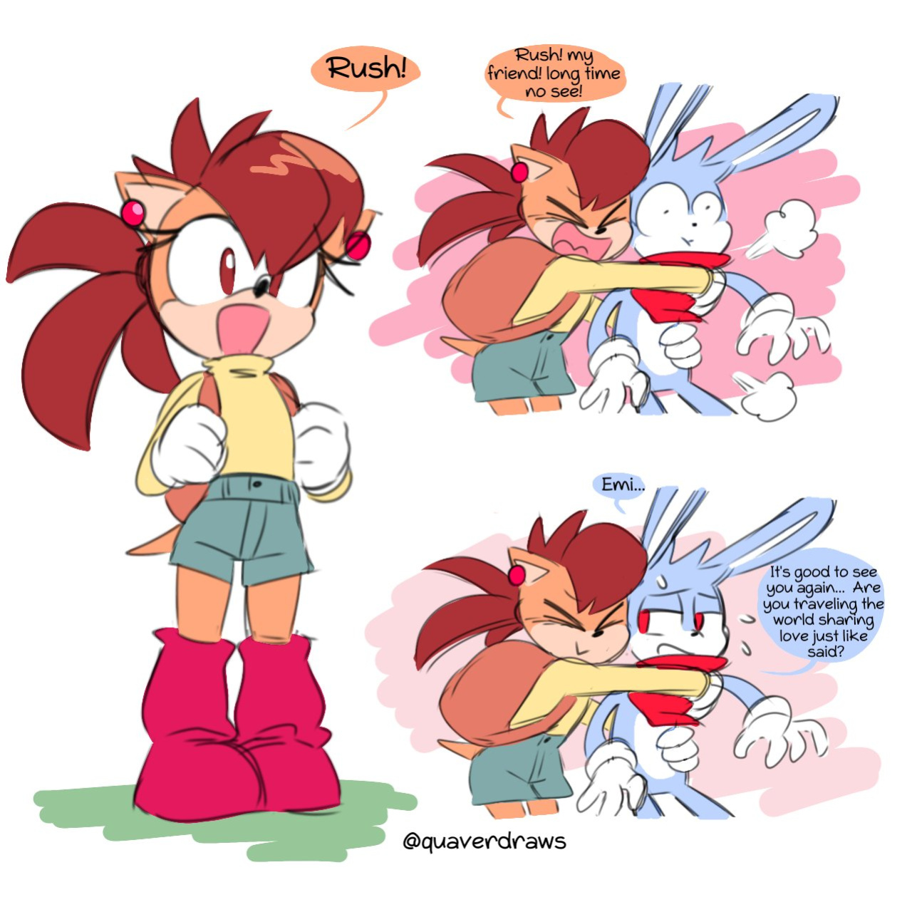 [Quaverdraws] Rush to the Dreamland (Prototype Sonic AU)