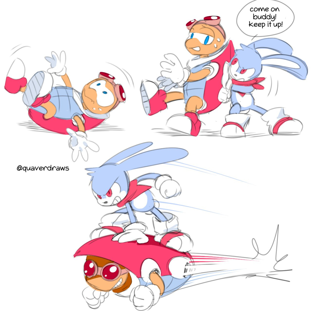 [Quaverdraws] Rush to the Dreamland (Prototype Sonic AU)