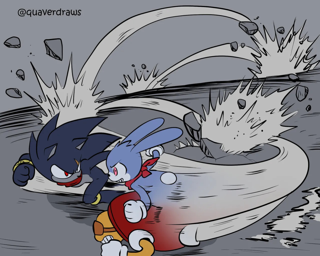 [Quaverdraws] Rush to the Dreamland (Prototype Sonic AU)