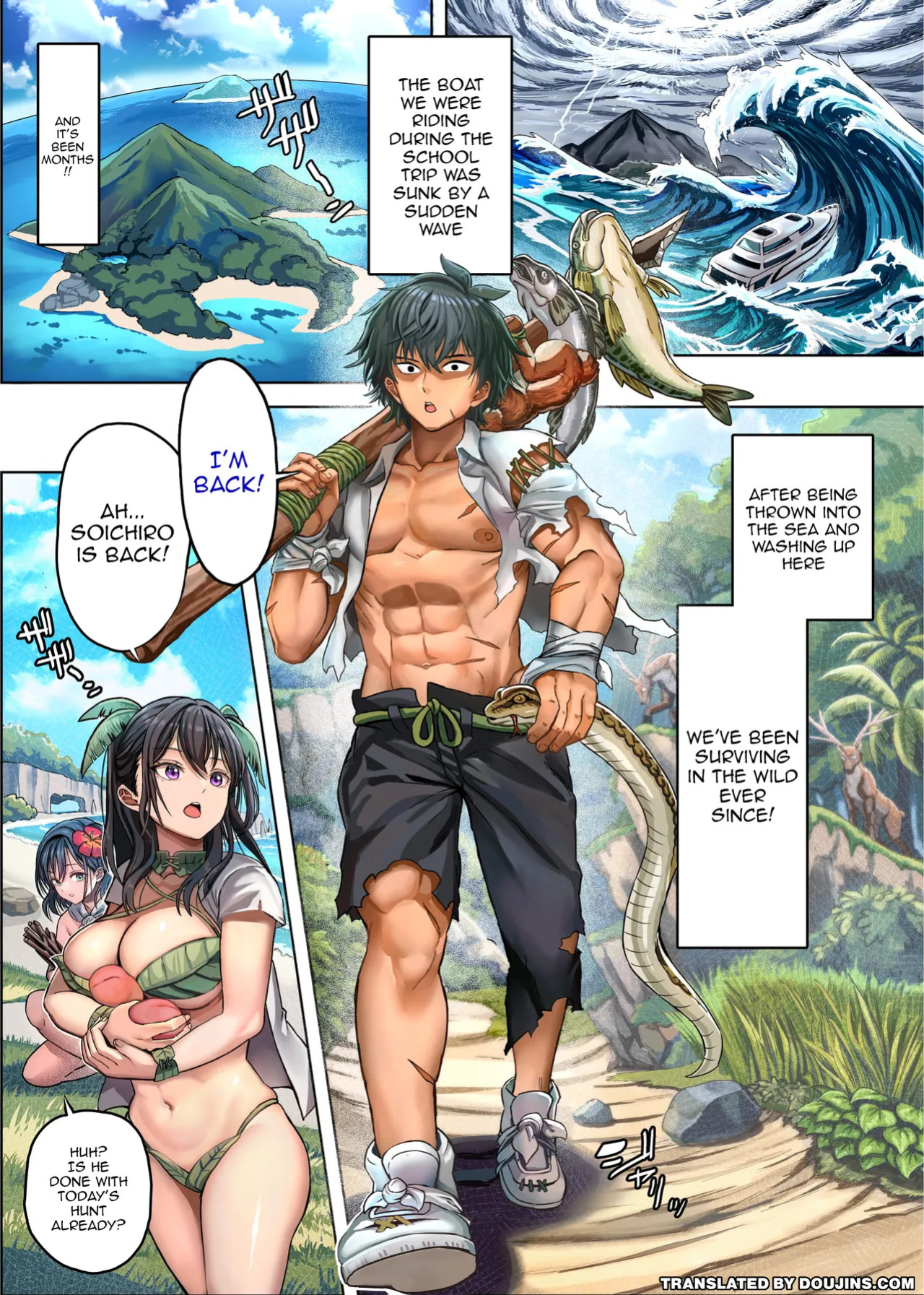 [Hokekiyo Carnival (Houhokekiyo)] Mujintou Sounan Harem | Deserted Island Castaway Harem [English] {Doujins.com}