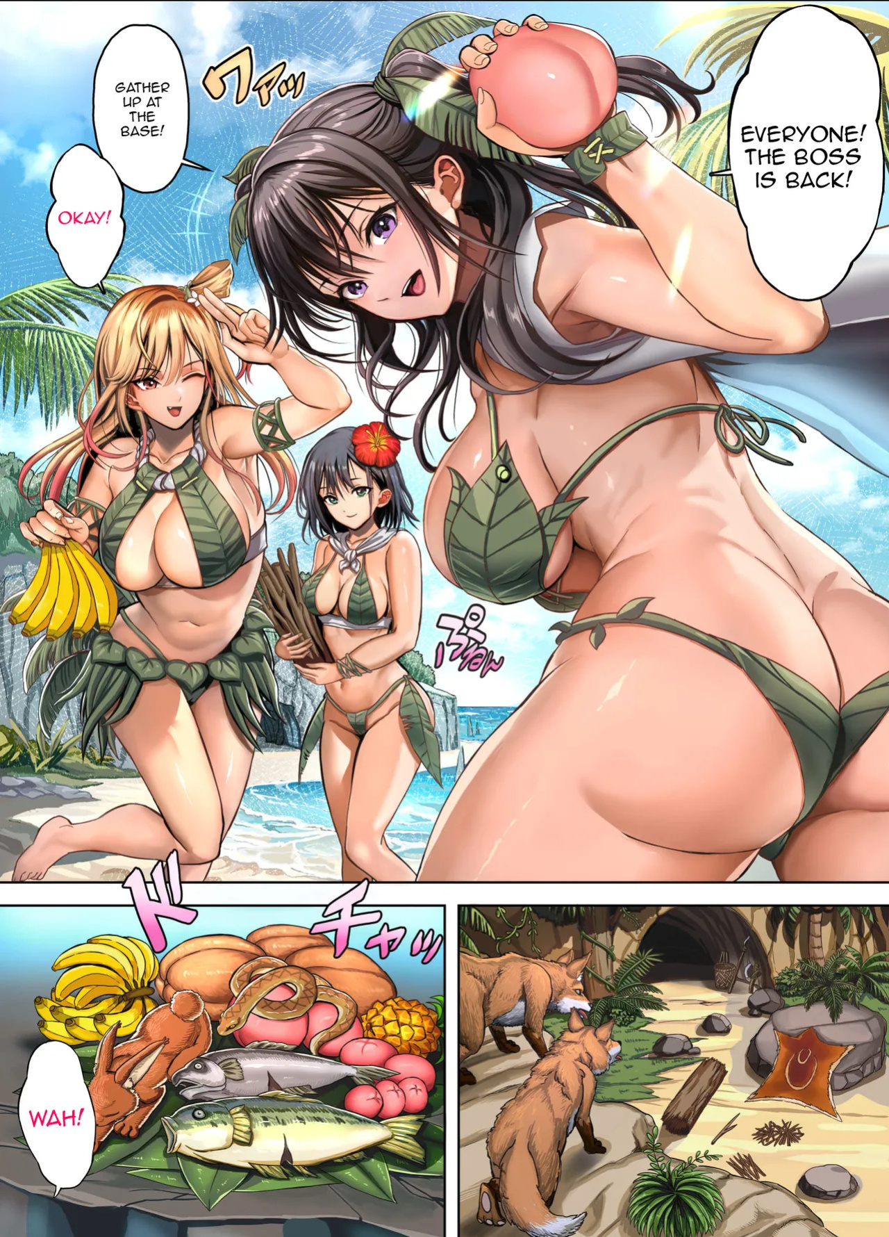 [Hokekiyo Carnival (Houhokekiyo)] Mujintou Sounan Harem | Deserted Island Castaway Harem [English] {Doujins.com}