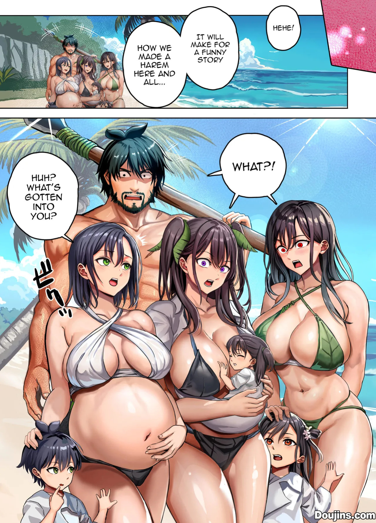[Hokekiyo Carnival (Houhokekiyo)] Mujintou Sounan Harem | Deserted Island Castaway Harem [English] {Doujins.com}