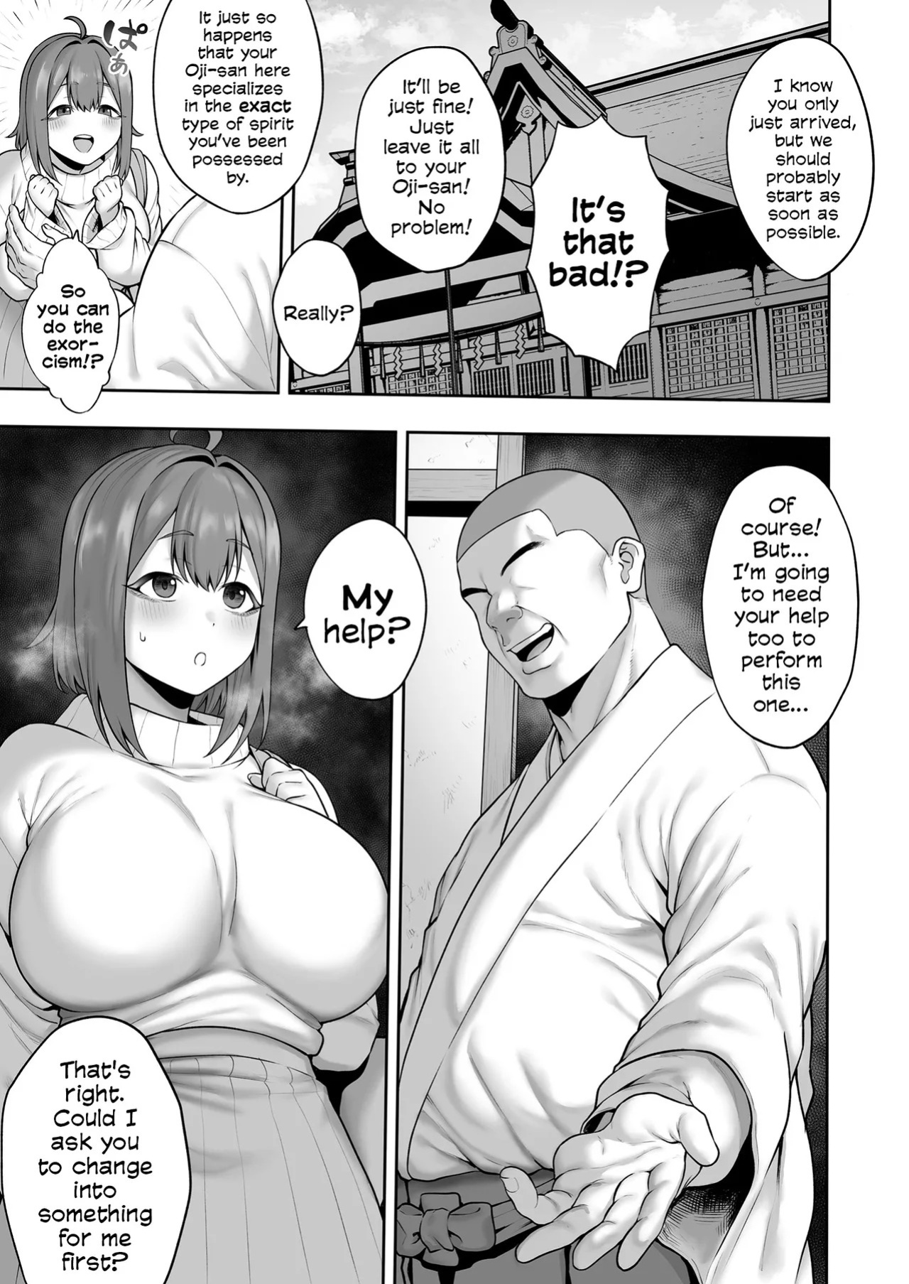 [Hitsuji no Udonya (Inamimi)] Muchi Muchi Tennen Joshidaisei no Dosukebe Jorei Taikenroku | The Chunky, Defenseless, Airheaded University Girl Get's A Crash Course In Perverted Exorcisms! [English]