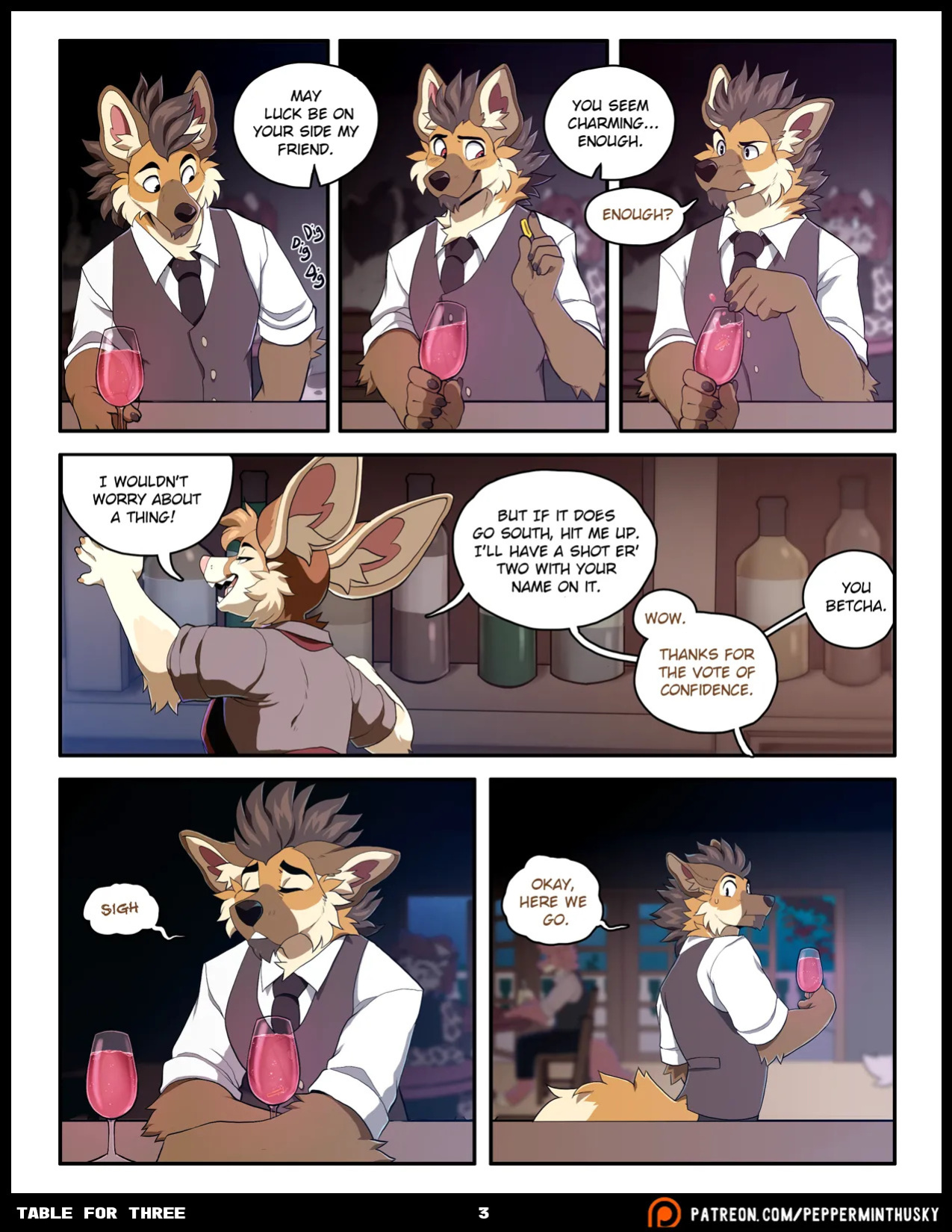 [PeppermintHusky (Roanoak/Ace)] Table for Three: Remix - Chapter 1 (W/ Extras)