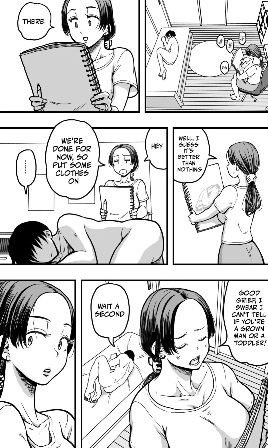 [polbockle] I was acting as a nude model for my mom, but then... I caught a glimpse of her panties, got a boner, and well... [Ghostmilflame]