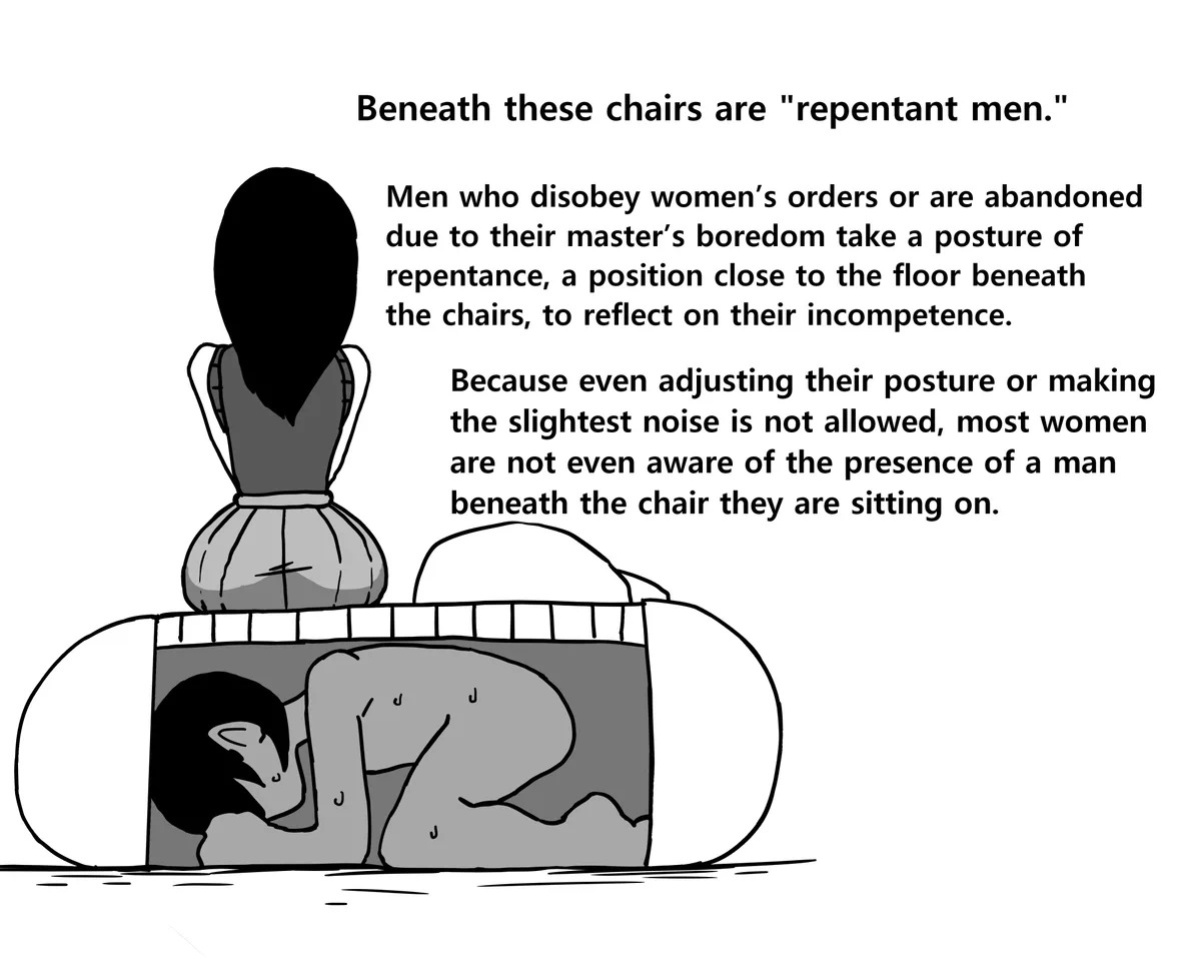 Pixiv( Au79 ) Public chairs in a world where women are superior to men