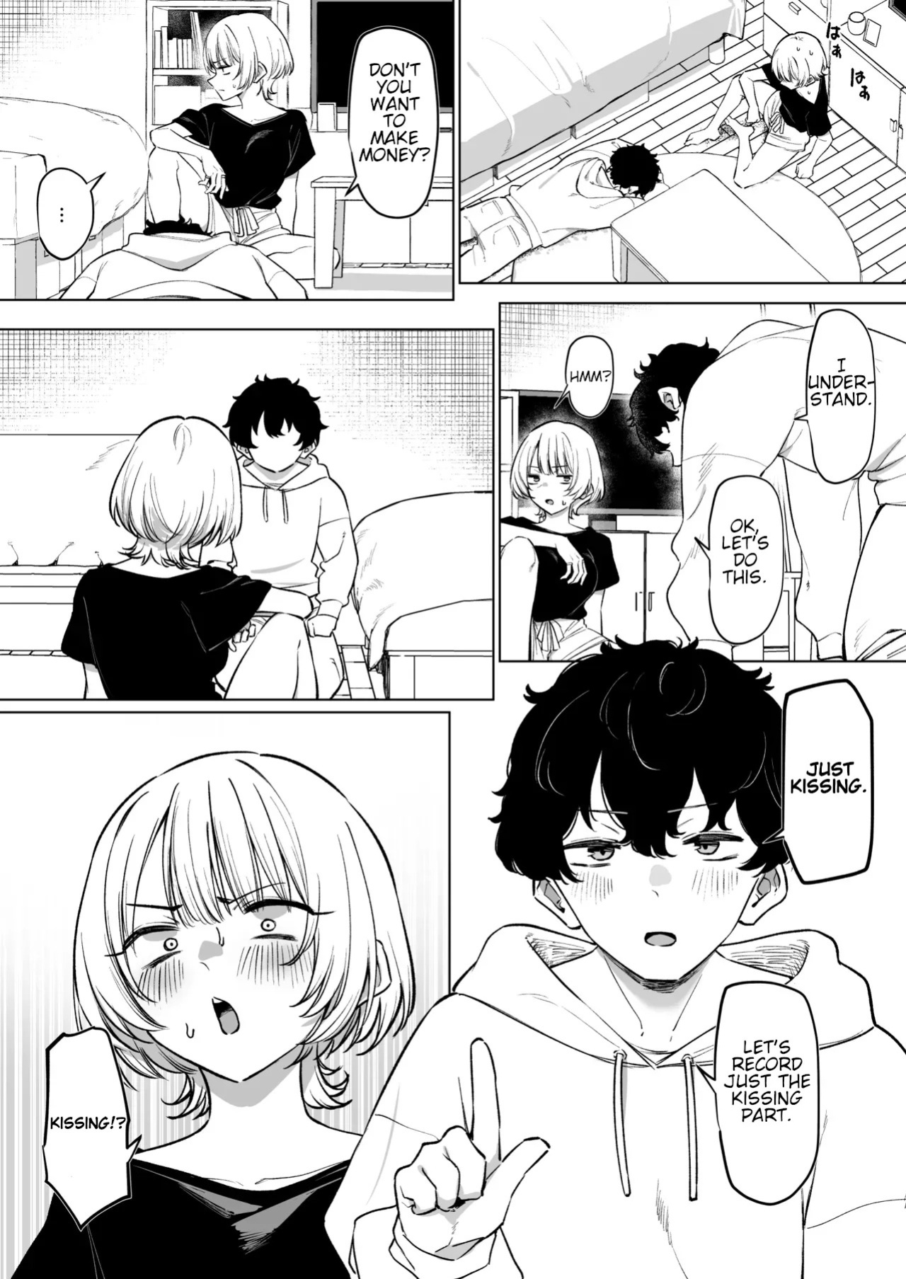 The Story of Earning Money with a Video of Steamy French Kissing with my Senpai