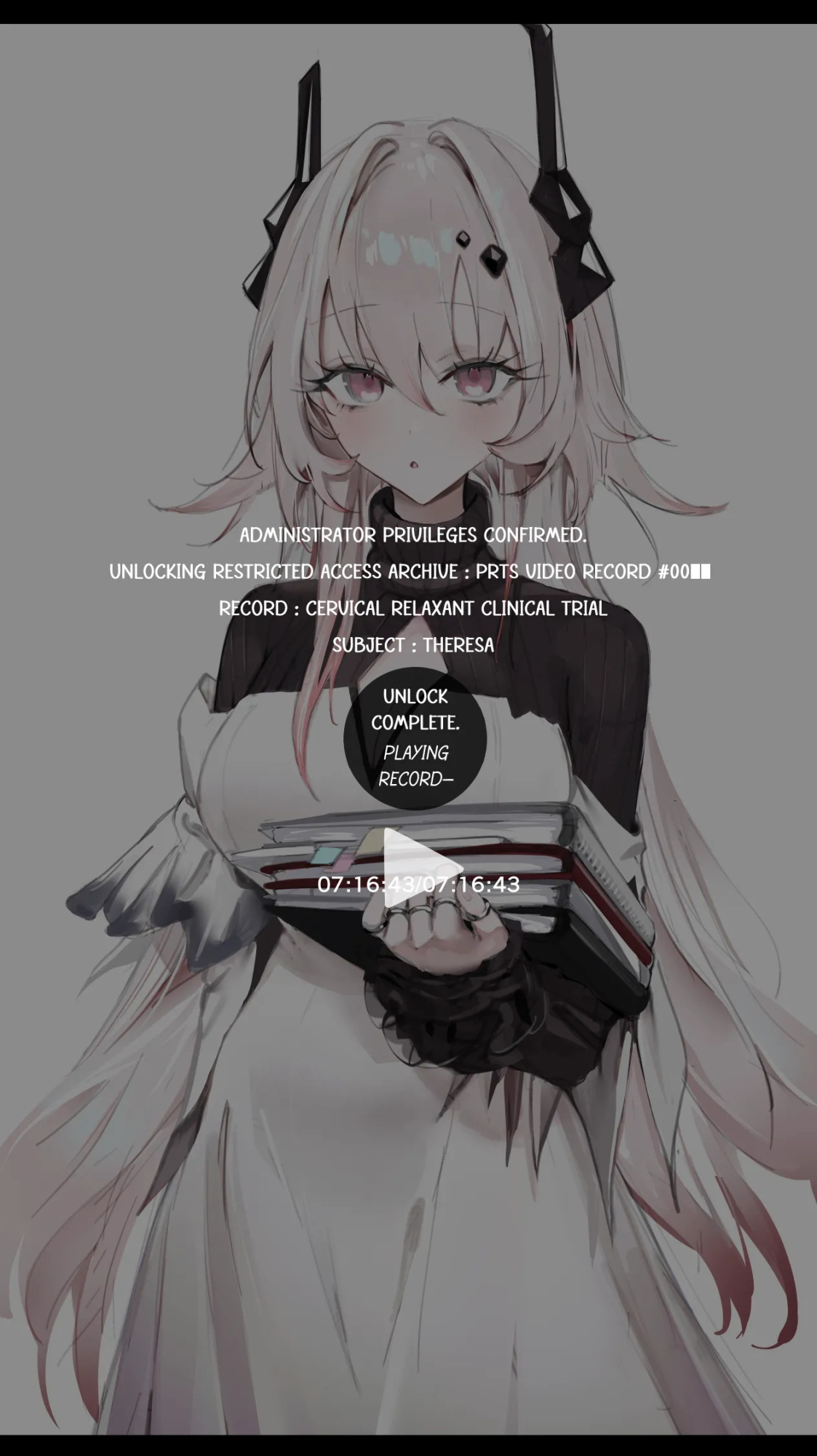 [Neko no Youchuu | 猫の幼虫] PRTS Archive : Theresa #0001 | Classified Record - Cervical Relaxant Clinical Trials (Arknights) [English] [RagsSgar_Translations]