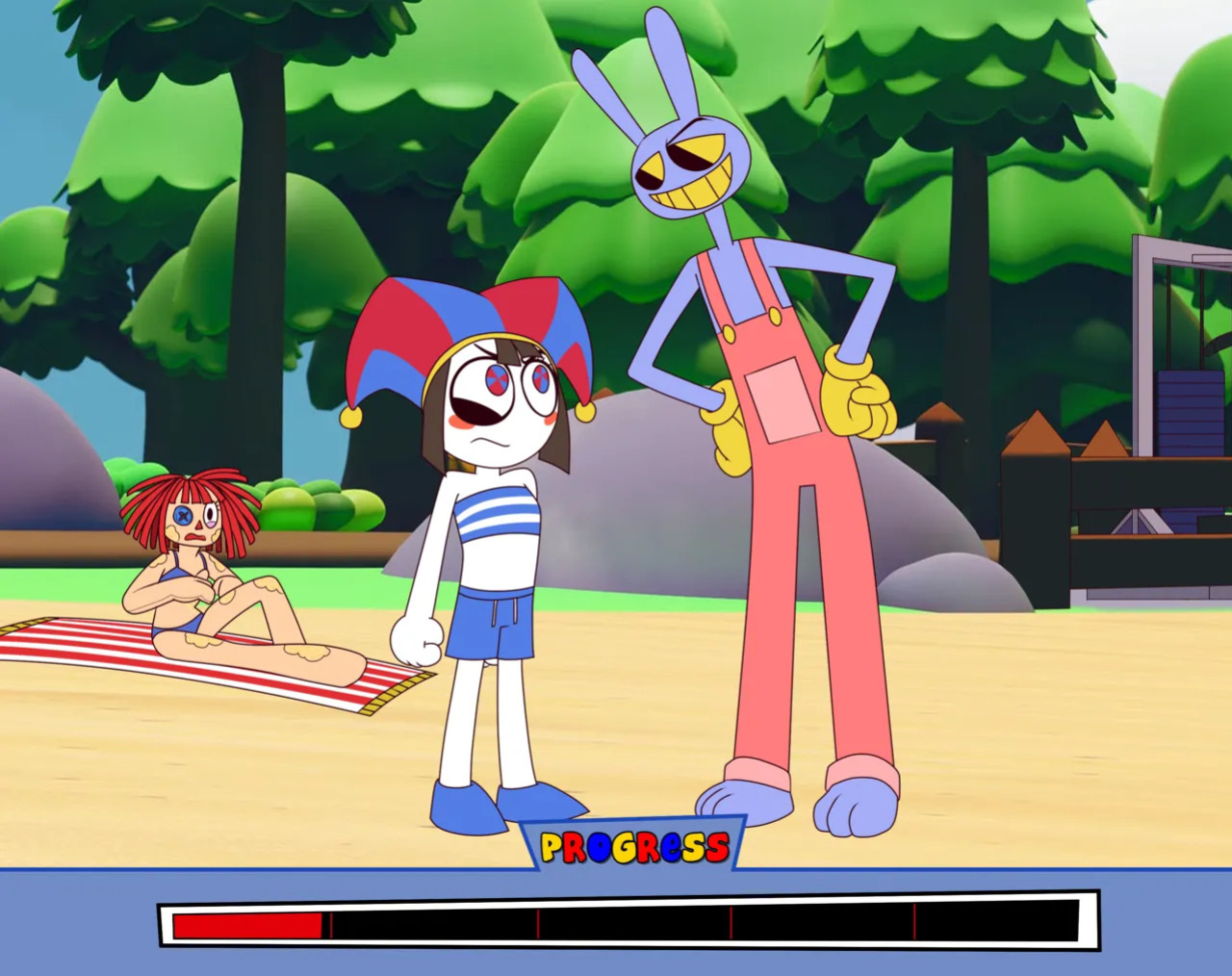 Pomni's Beach Bod Growth Drive (DepravedDefense)