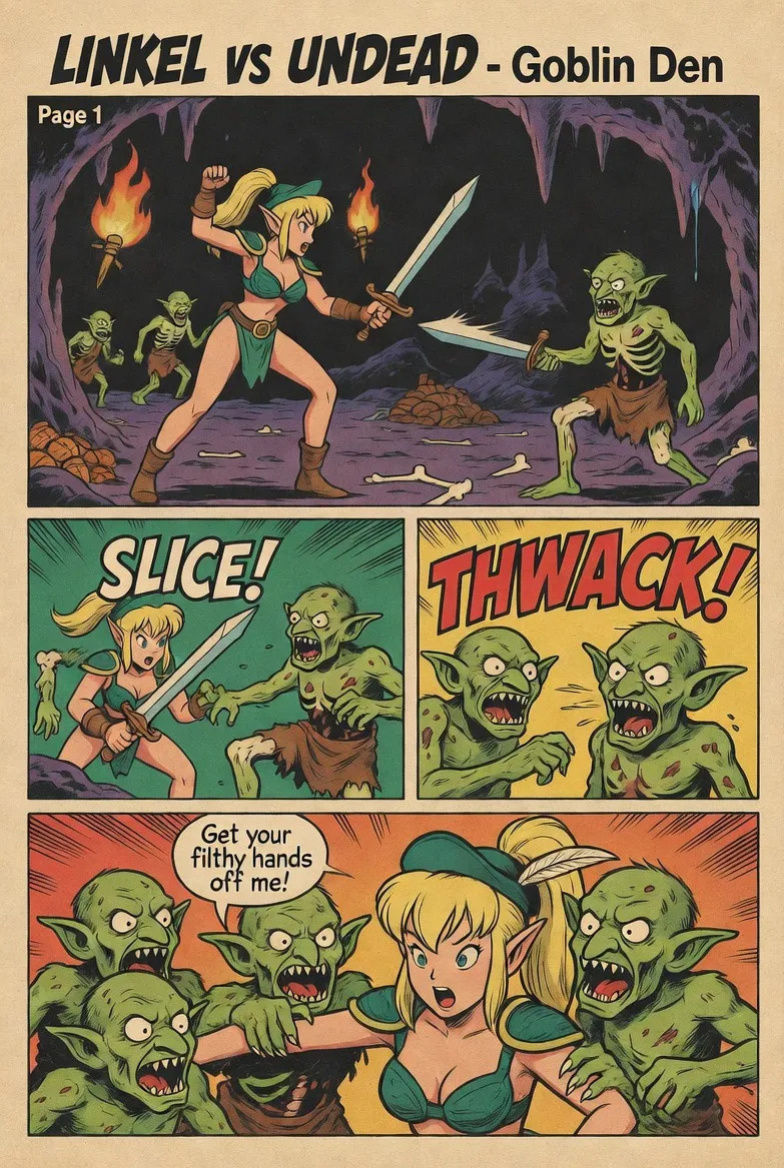 Linkel Vs Undead Goblin ambush [AI Generated]