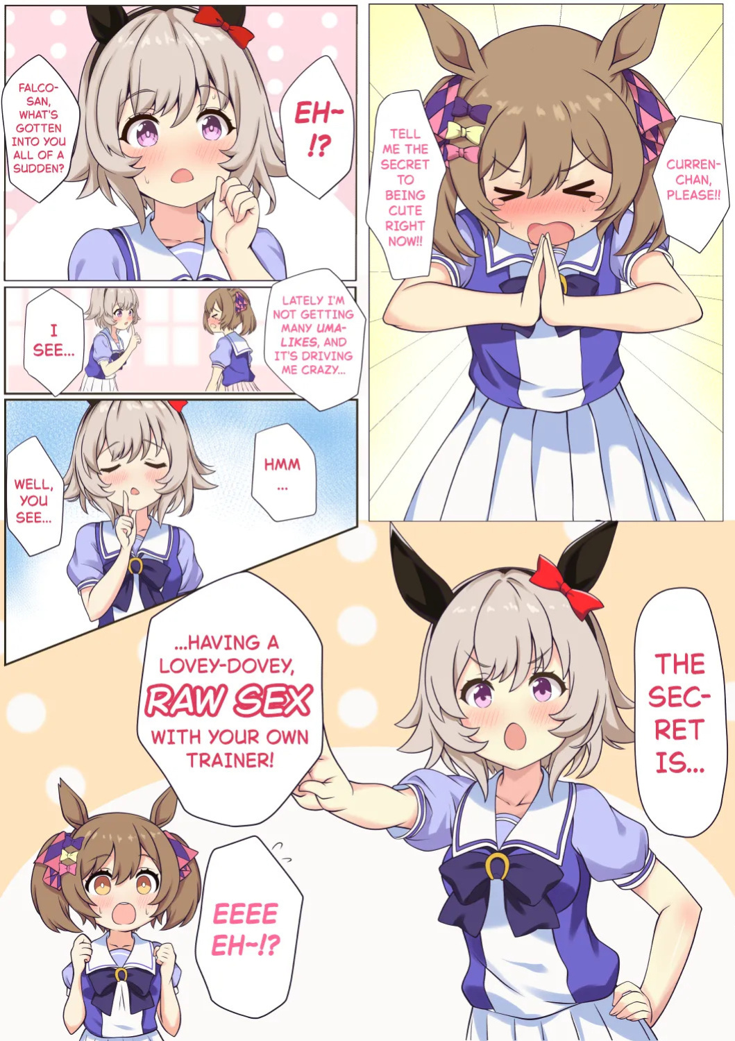 [feeri] KareFaru Echarabu Ecchi | Lovey-Dovey Sex with Curren Chan and Smart Falcon (Umamusume Pretty Derby) [English] [FueledByMBG] [Uncensored] [Digital]